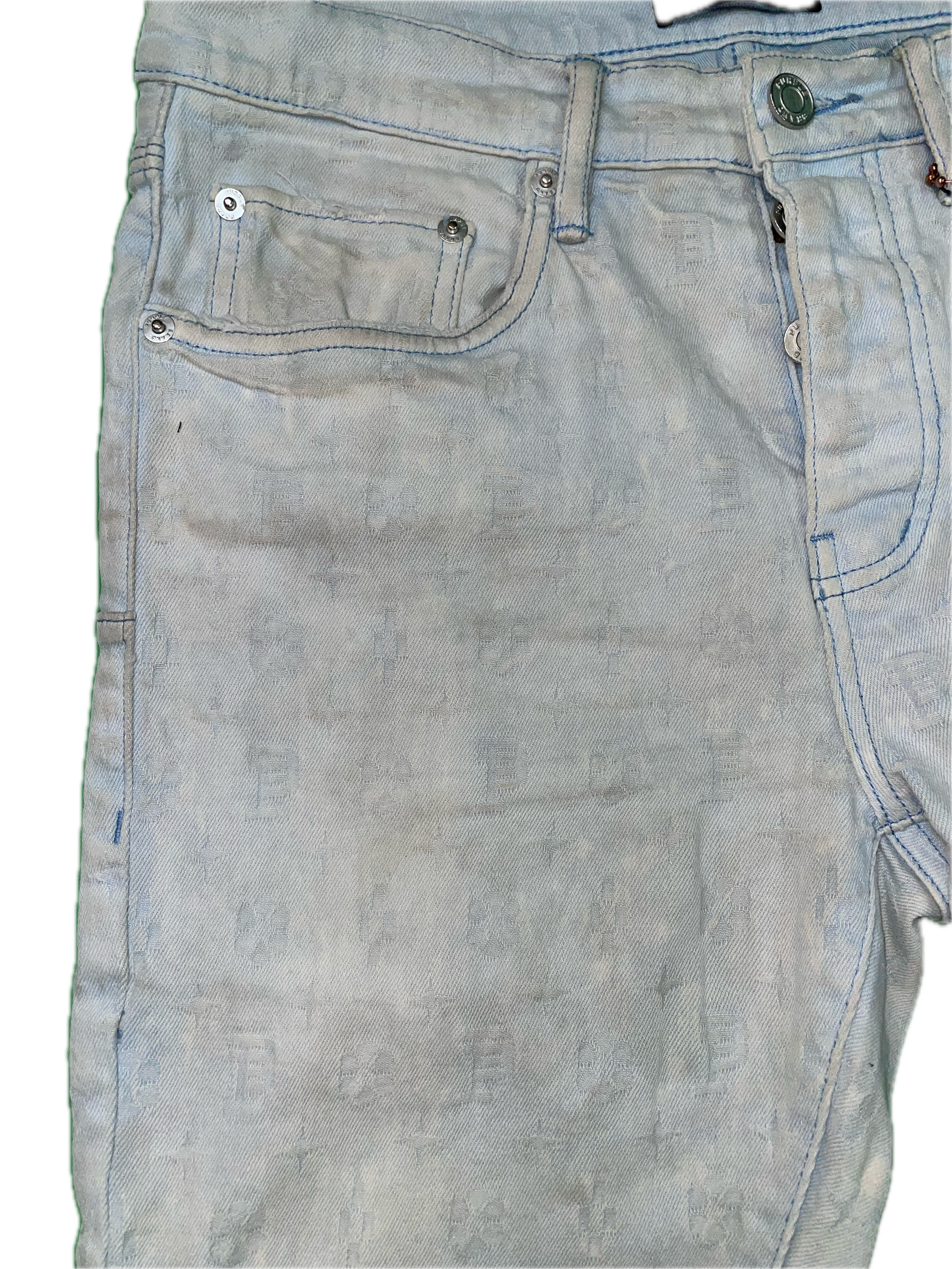 Purple Brand Monogram Light Wash Blue Jeans