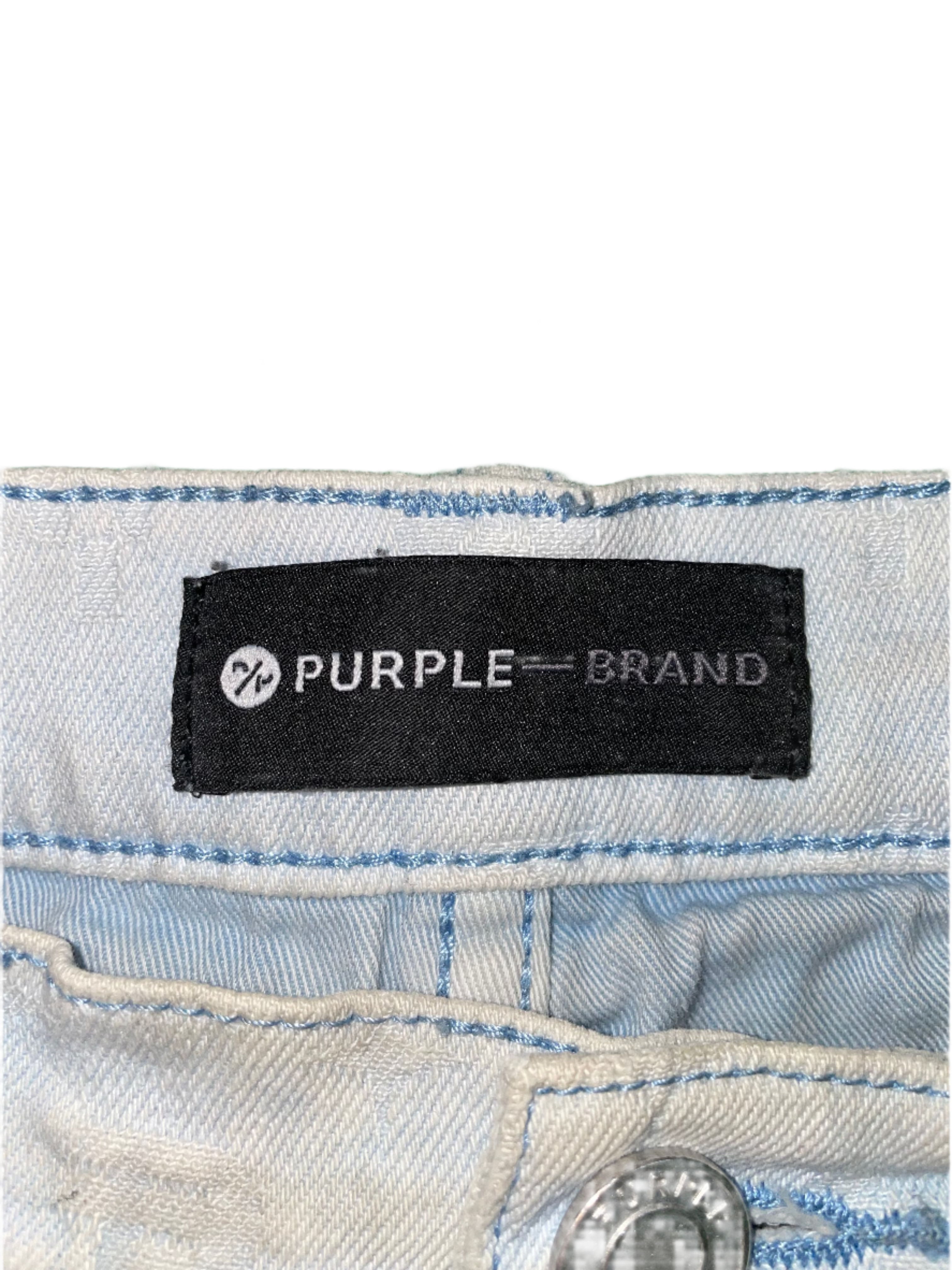 Purple Brand Monogram Light Wash Blue Jeans