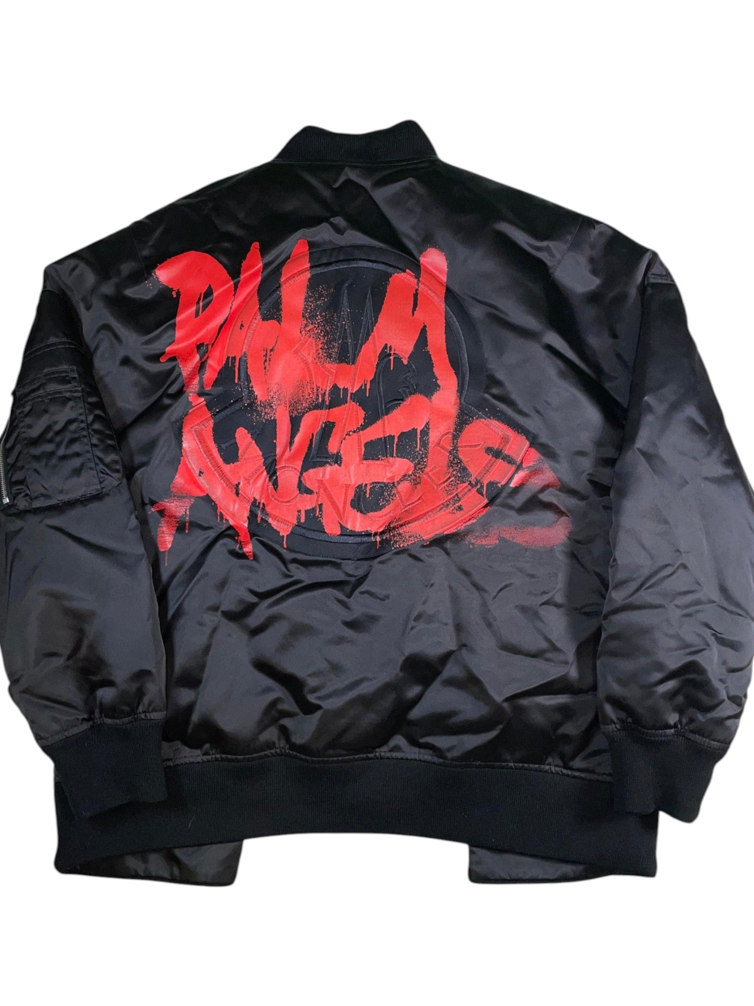 Moncler Palm Angels Red Spray Black Bomber Jacket