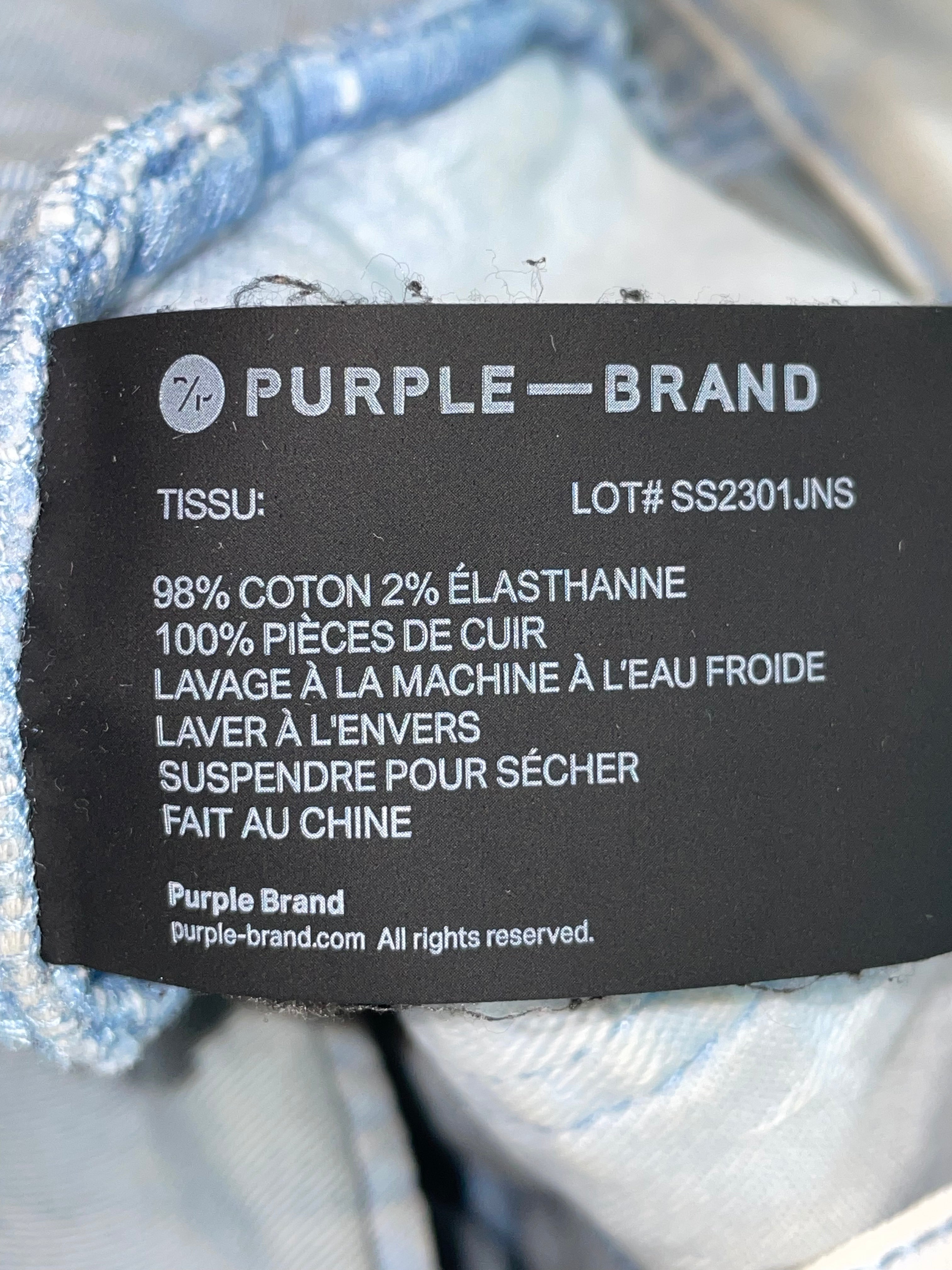 Purple Brand Monogram Light Wash Blue Jeans