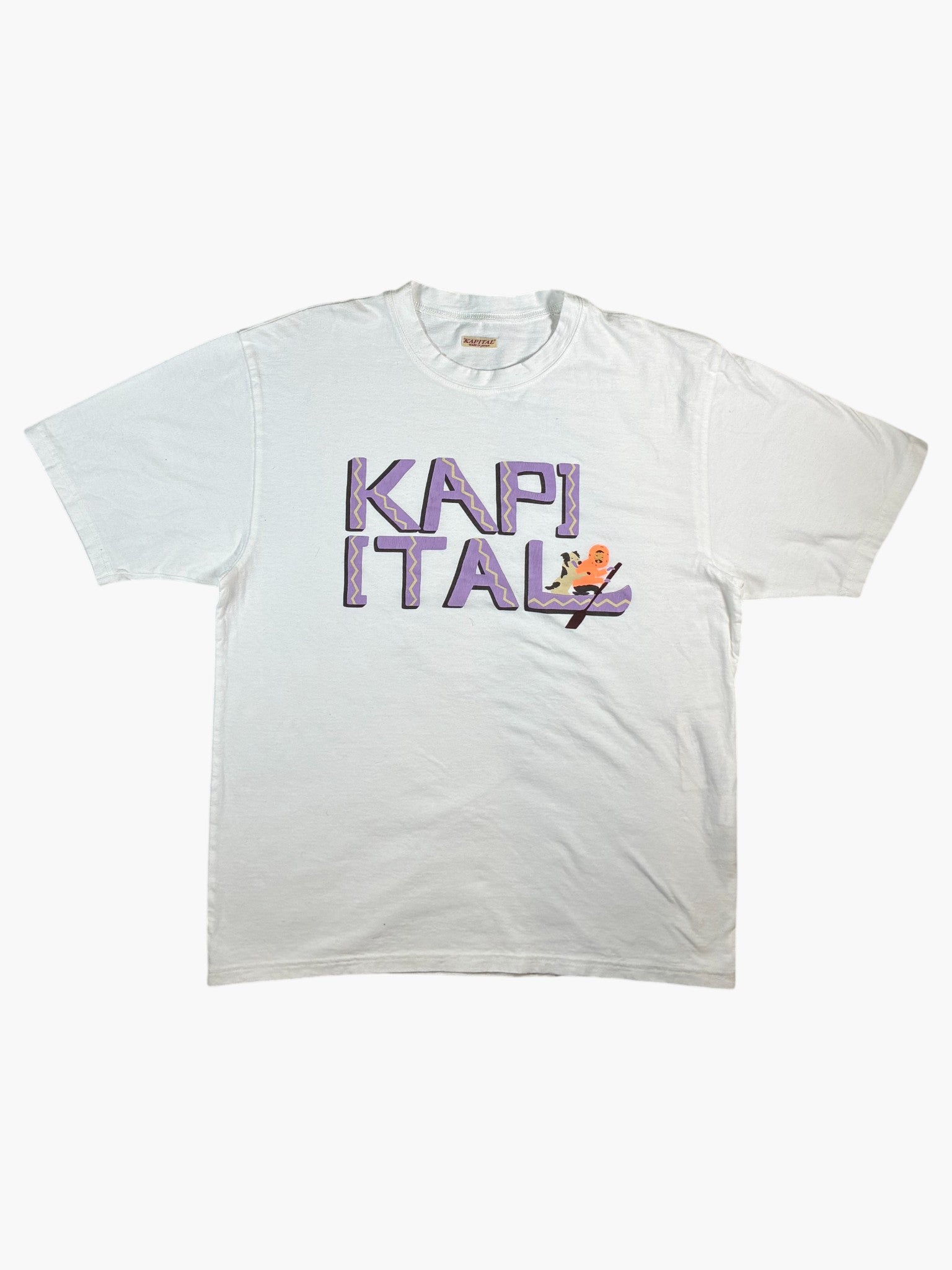 Kapital Jersey with Canoe KAPITAL Print Purple Crew Tee