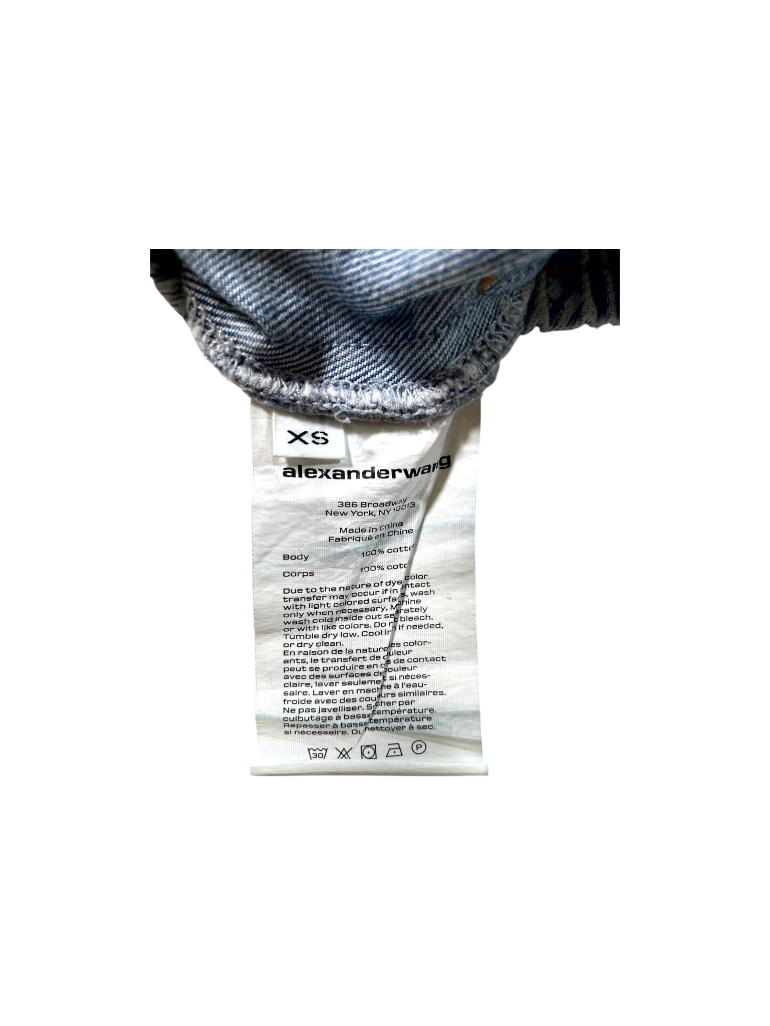 Alexander Wang Denim Monogram Blue & White Jogger Pants