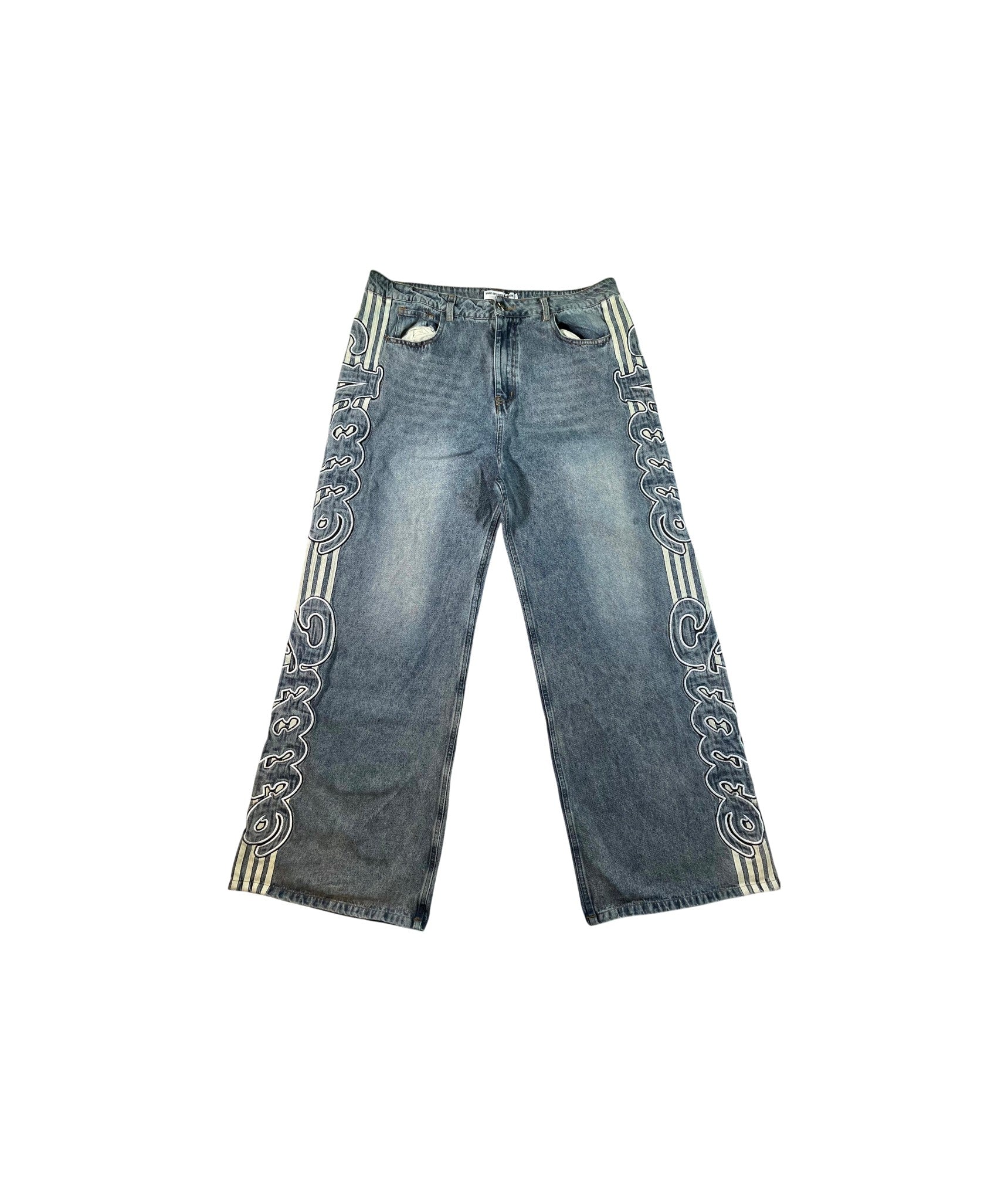 Vale Stripe Dark Wash & Cream Jeans