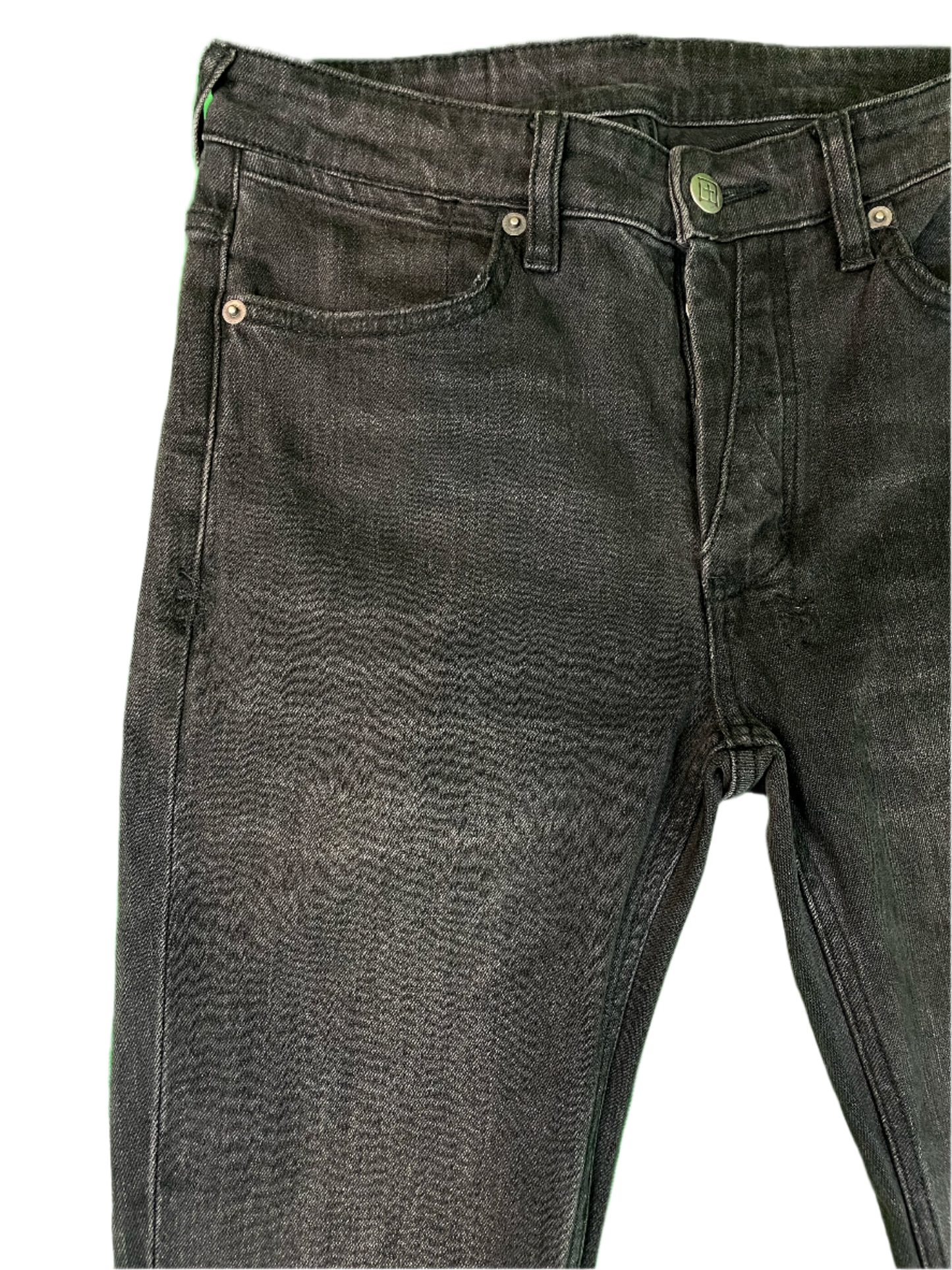 Ksubi Light Washed Flare Zip Black Jeans