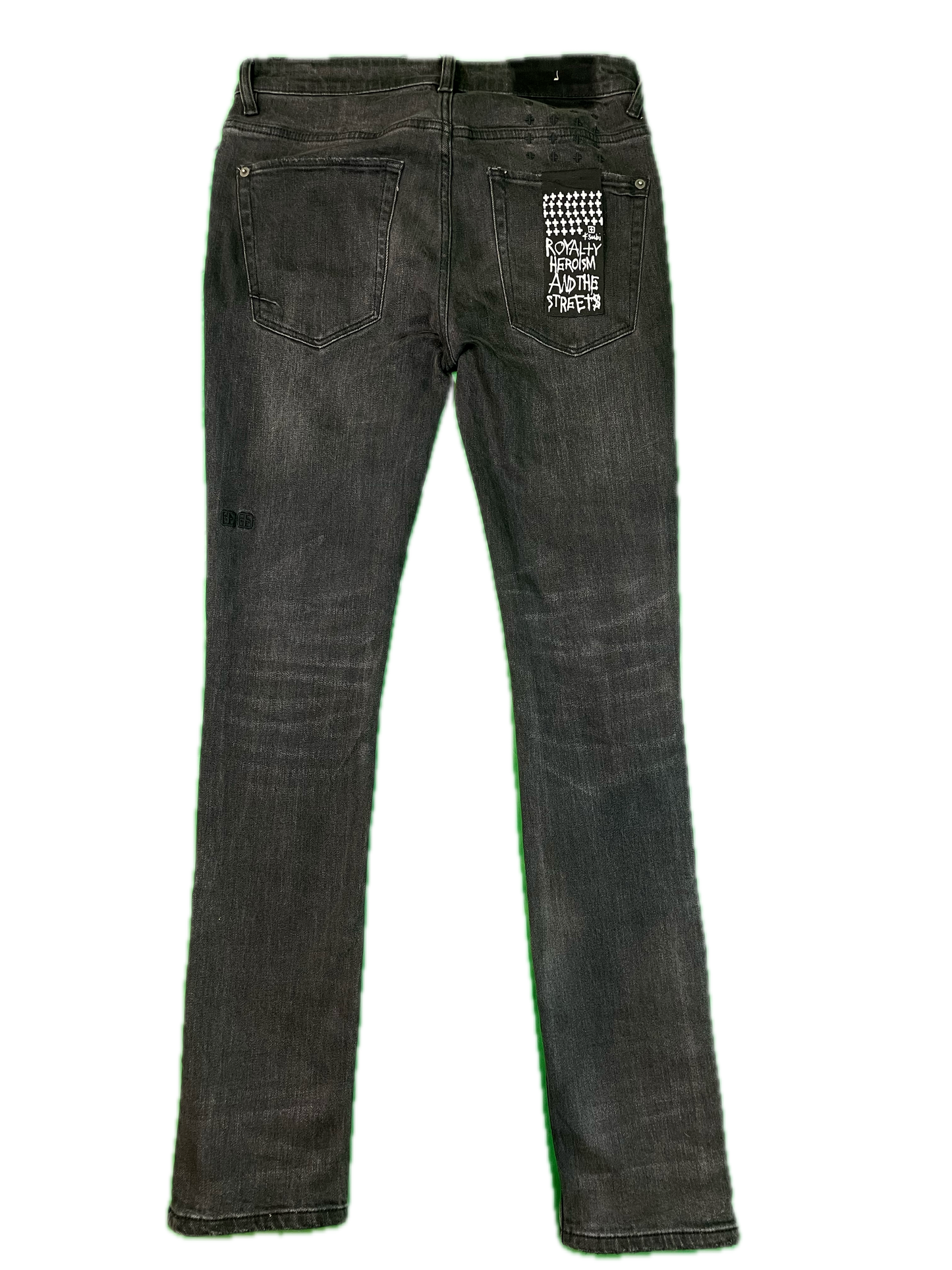 Ksubi Light Washed Flare Zip Black Jeans
