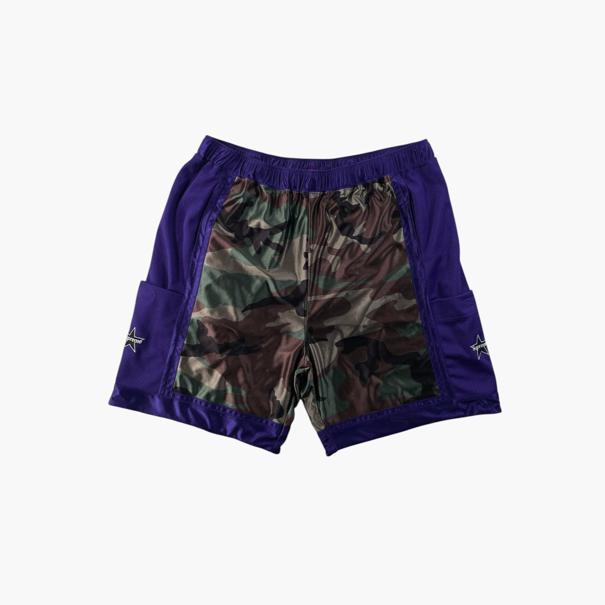 Supreme Mesh Purple Camo Shorts
