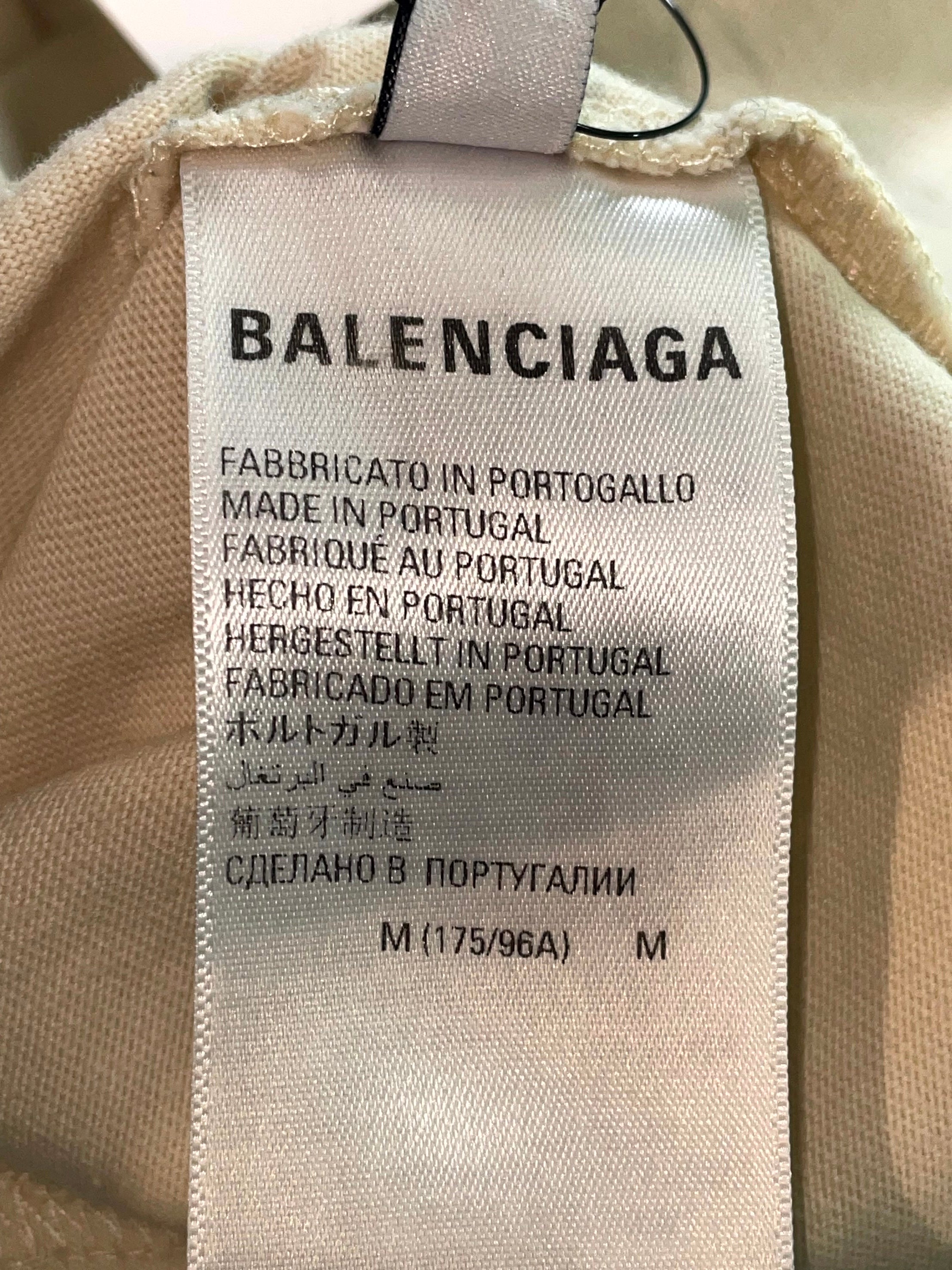 Balenciaga Logo Cream & Black Tee