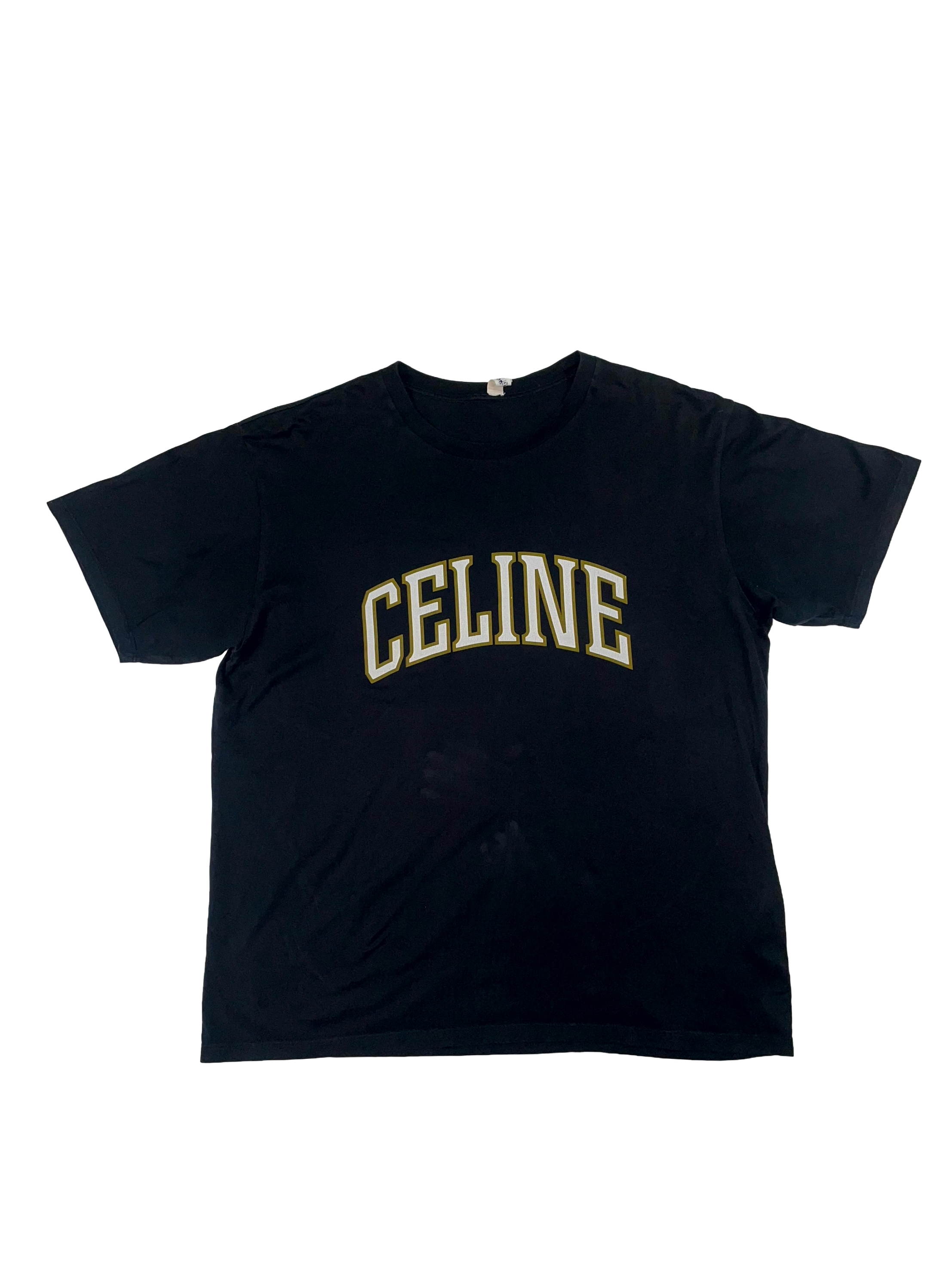 Celine 'Arc Logo' Black & Mustard Yellow Tee