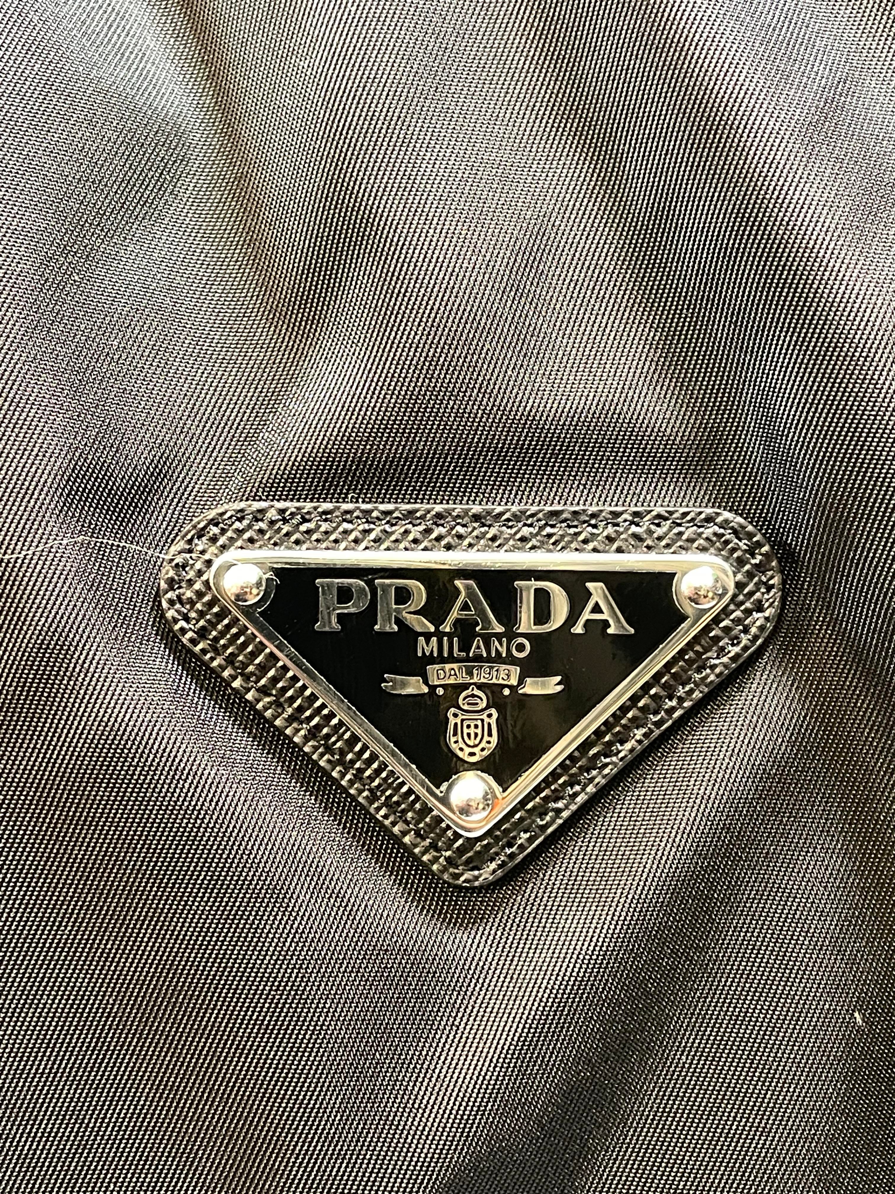 Prada Nylon Plaque Black Puffer Jacket