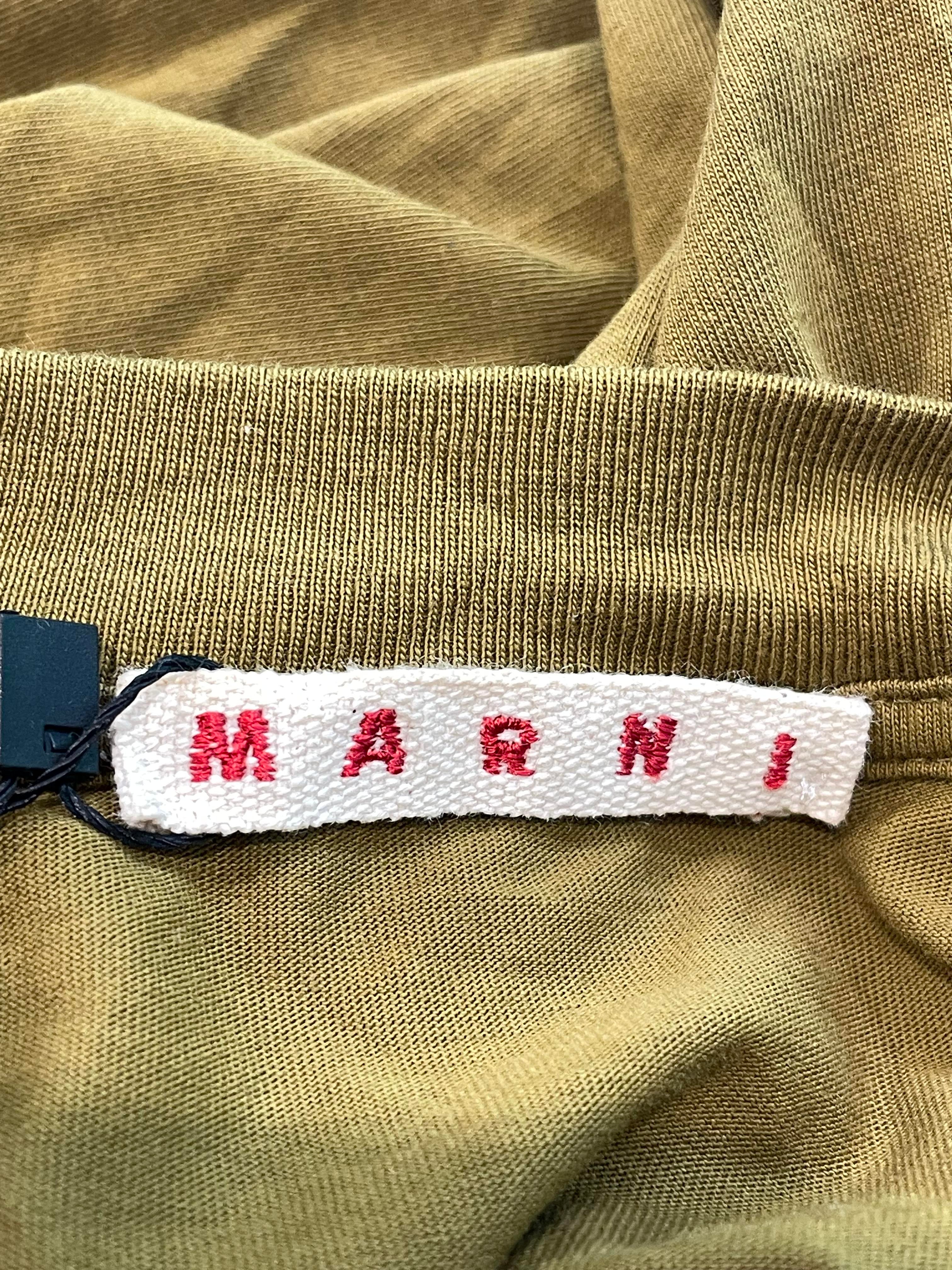 Marni Multi Chest Logo Brown & Olive Tee