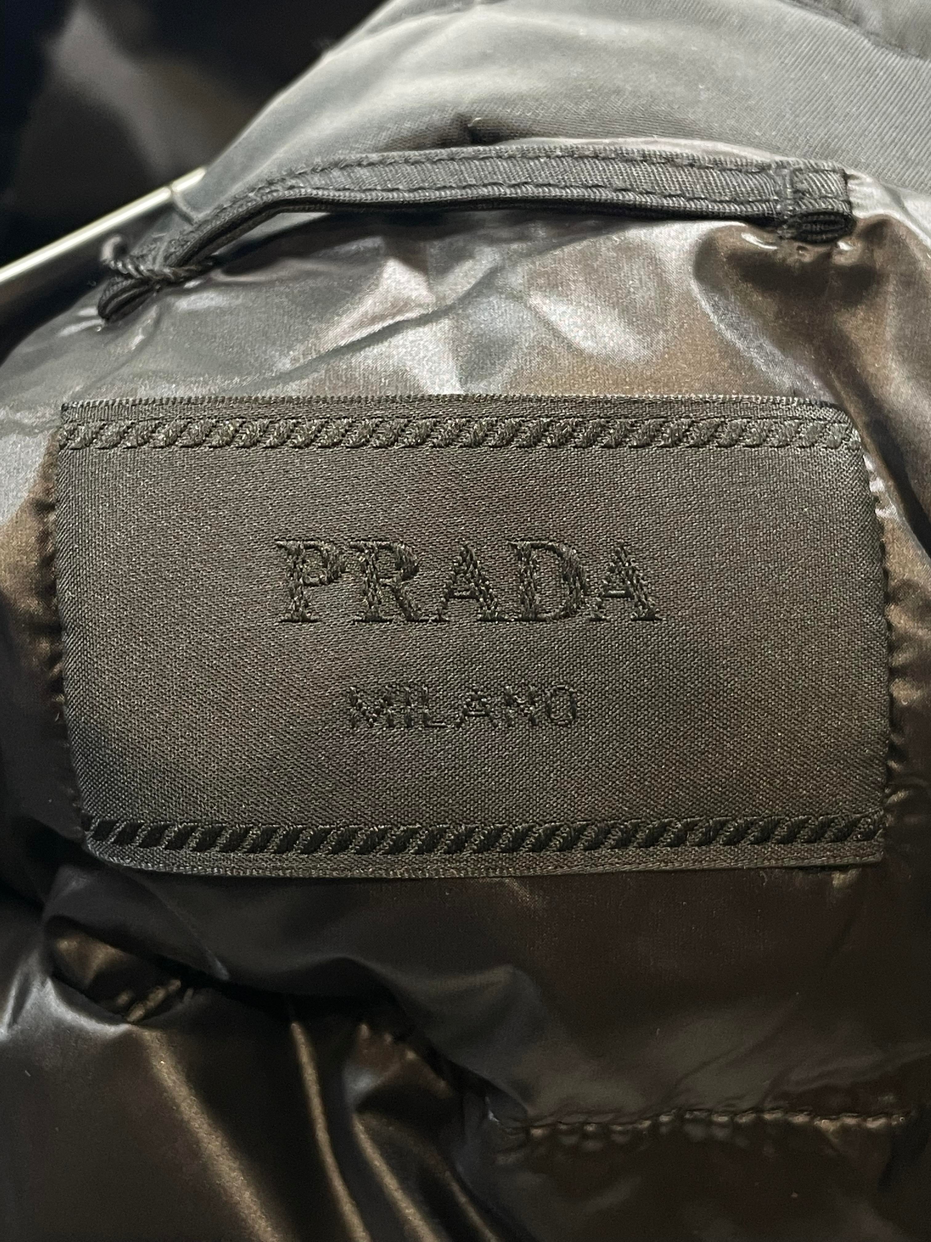 Prada Nylon Plaque Black Puffer Jacket