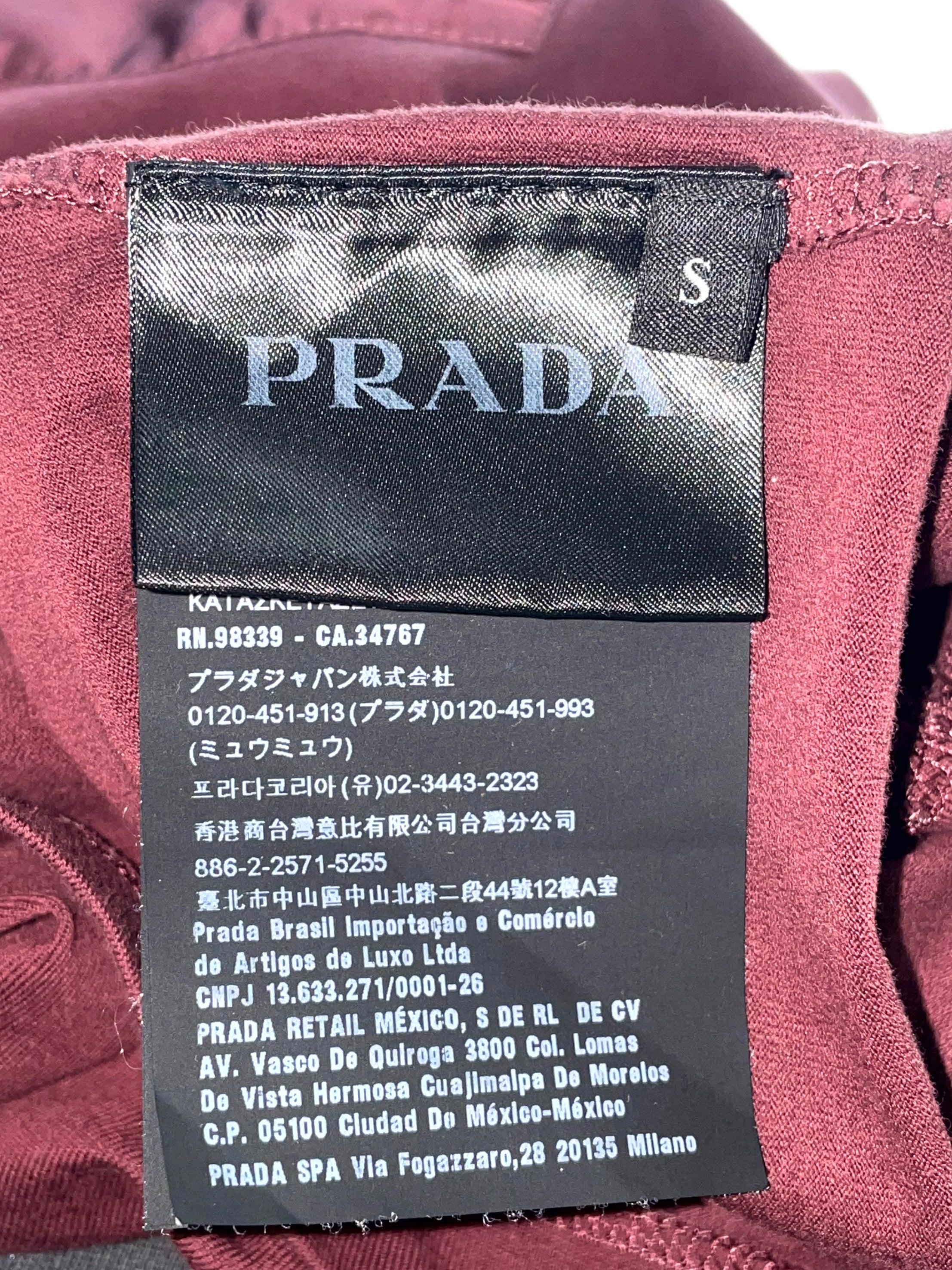 Prada Logo Maroon Tee