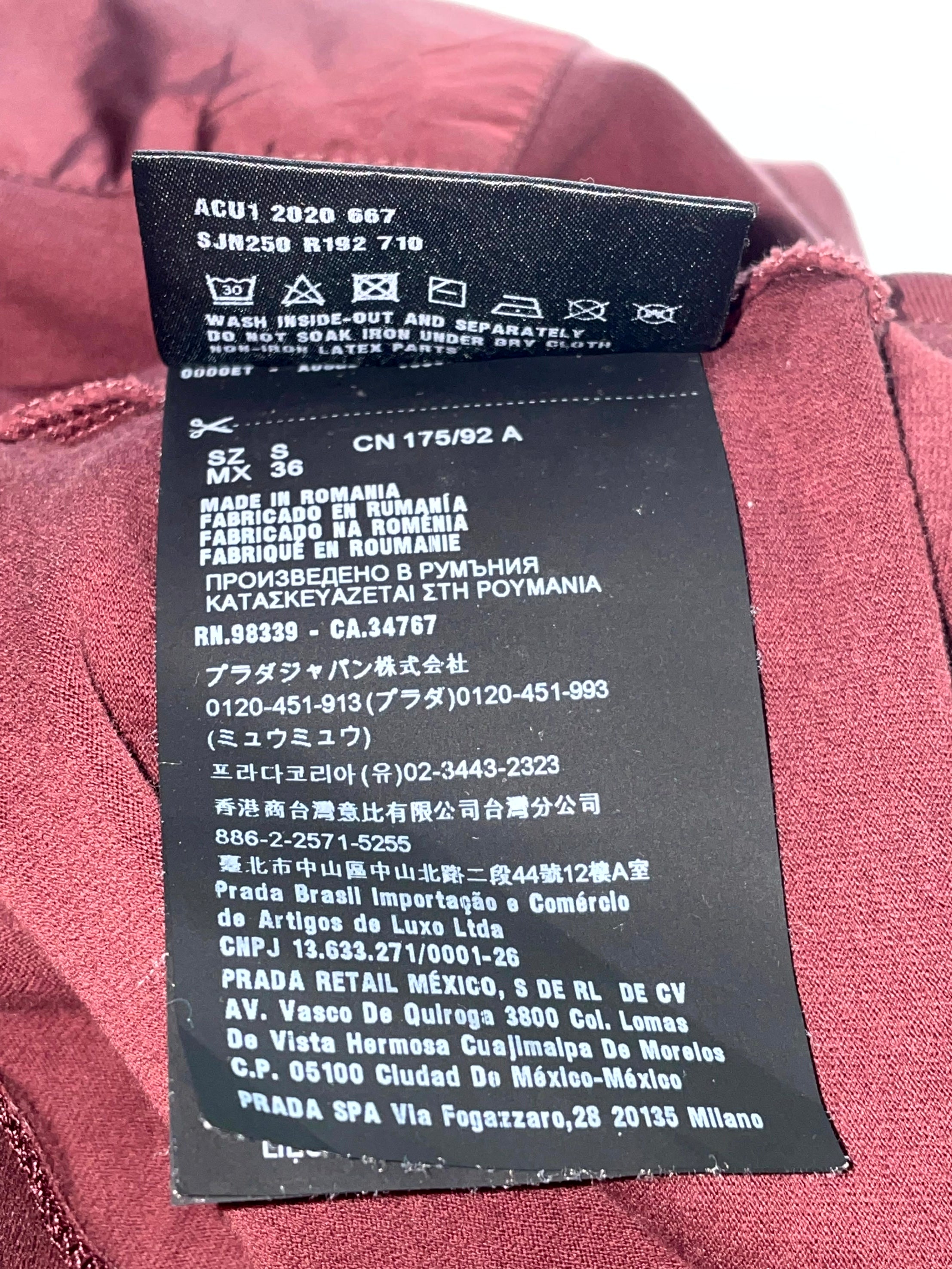 Prada Logo Maroon Tee