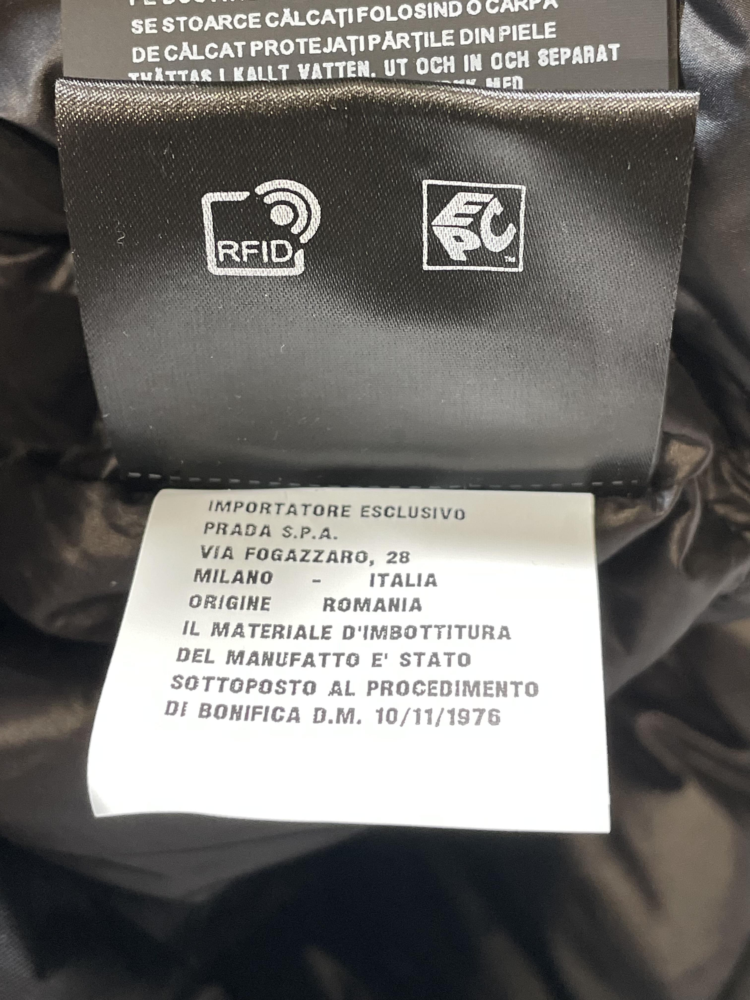 Prada Nylon Plaque Black Puffer Jacket