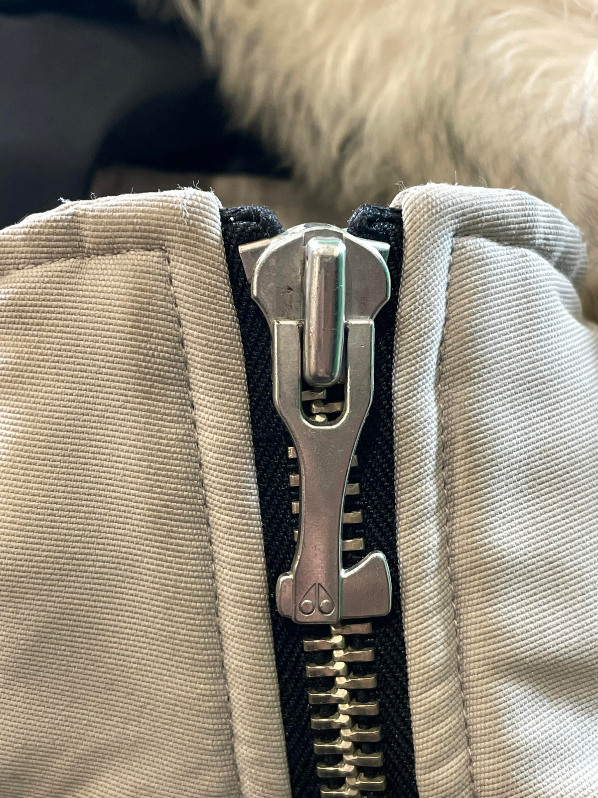 Moose Knuckles 3Q White Fur Tan Jacket