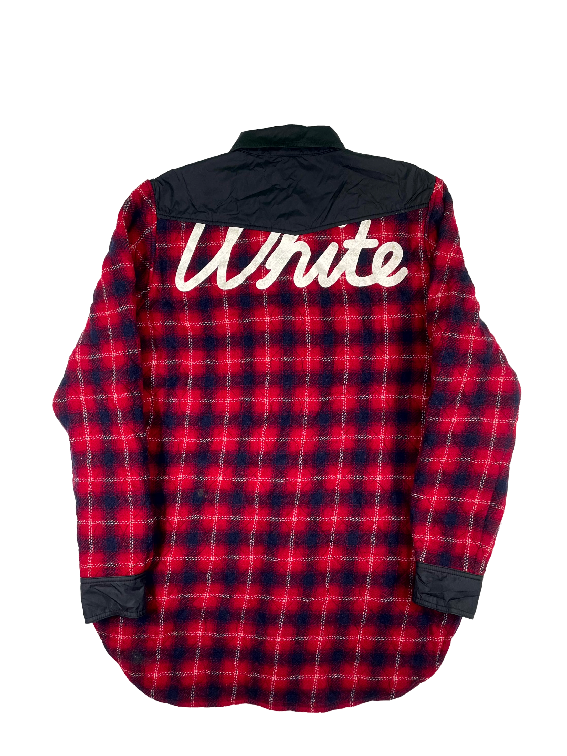Off White Plaid Red & Black Padded Jacket
