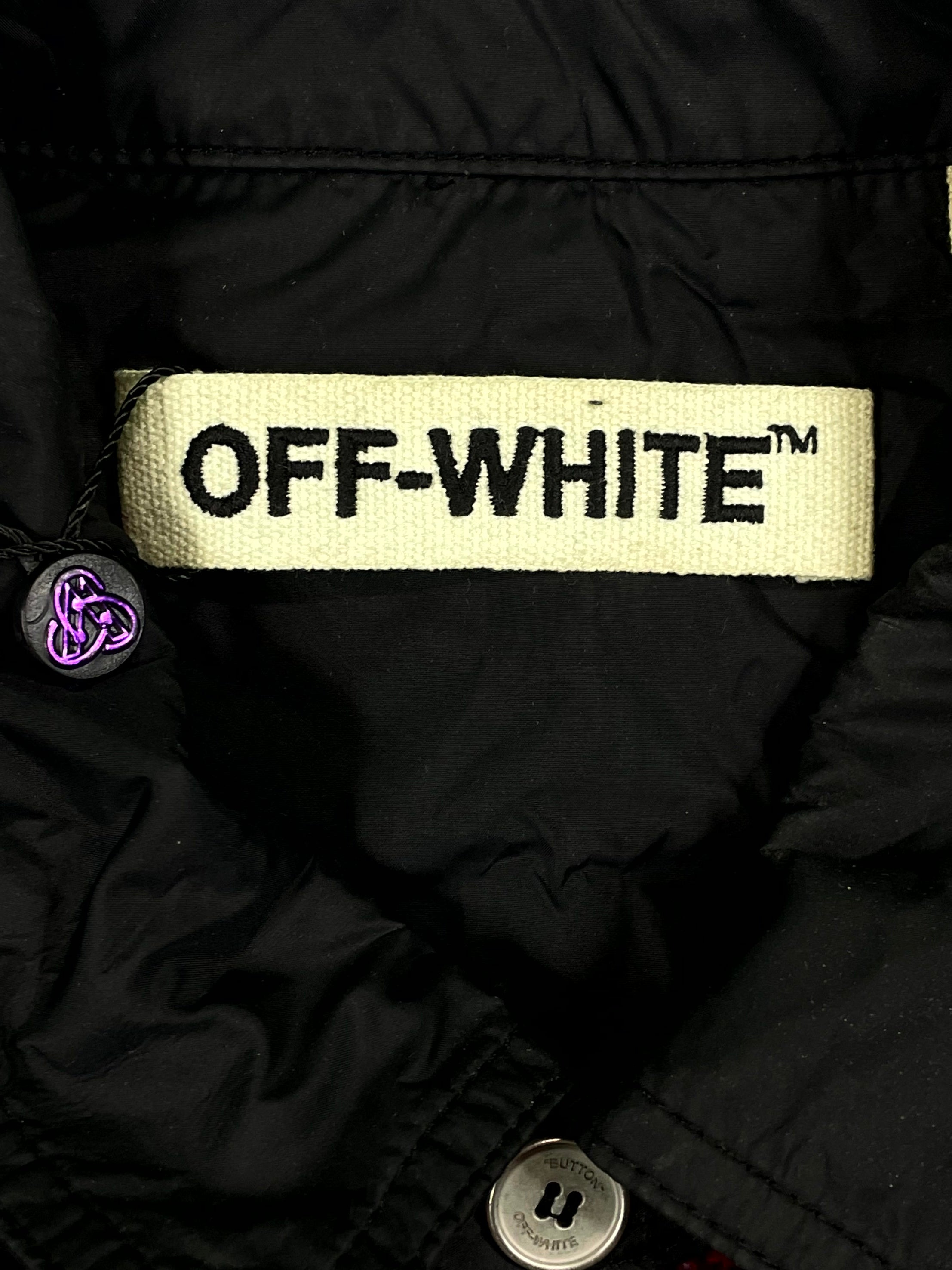 Off White Plaid Padded Red & Black Jacket