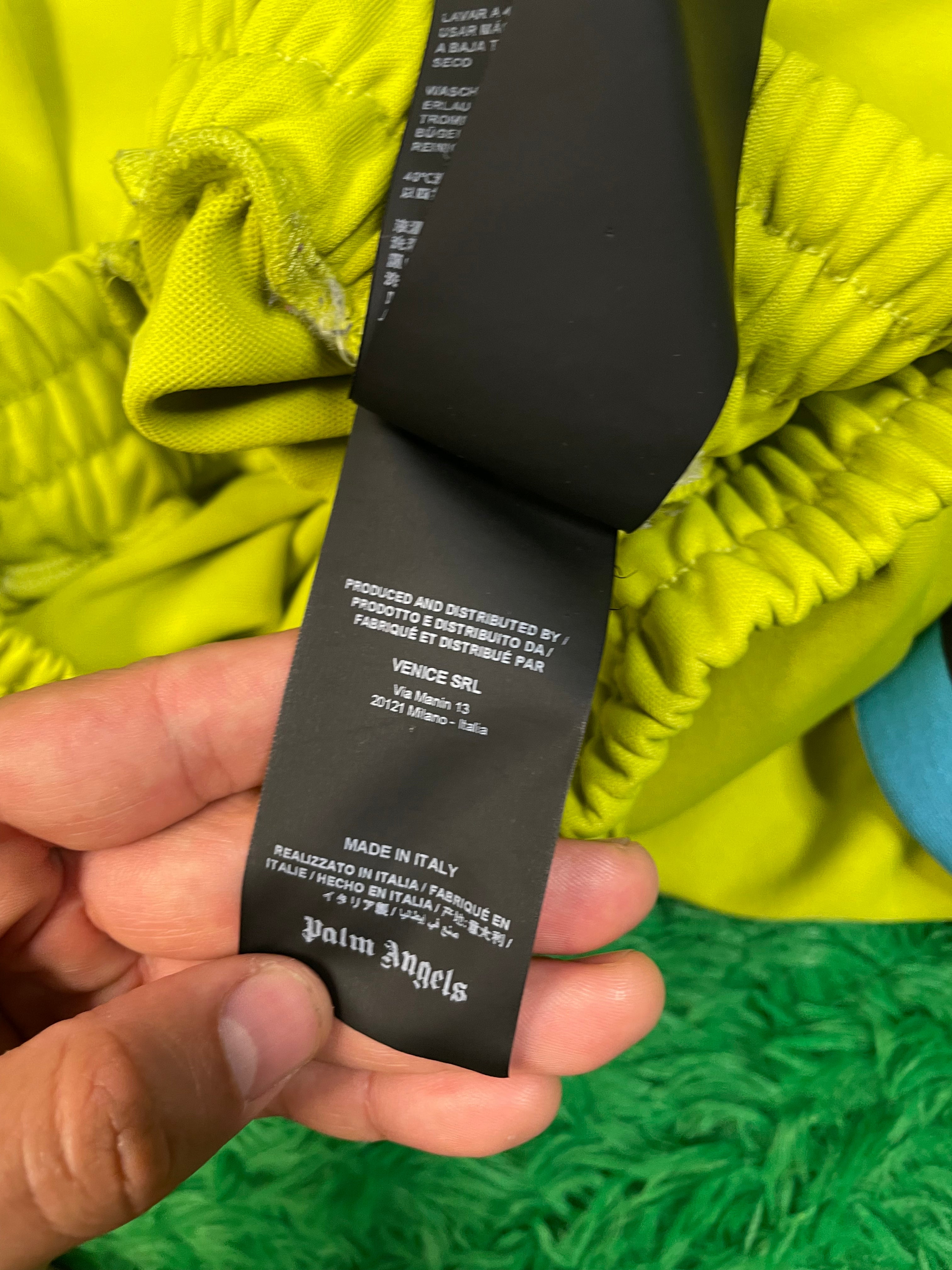 Palm Angels Yellow & Lime Blue Track Pants