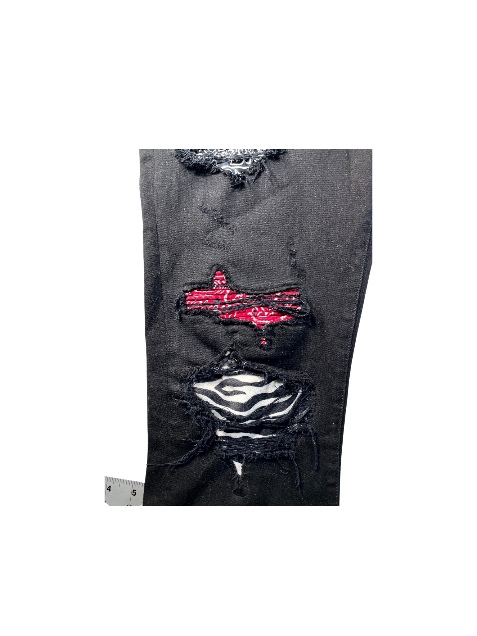 Amiri Paisley Patchwork Black & Red Jeans