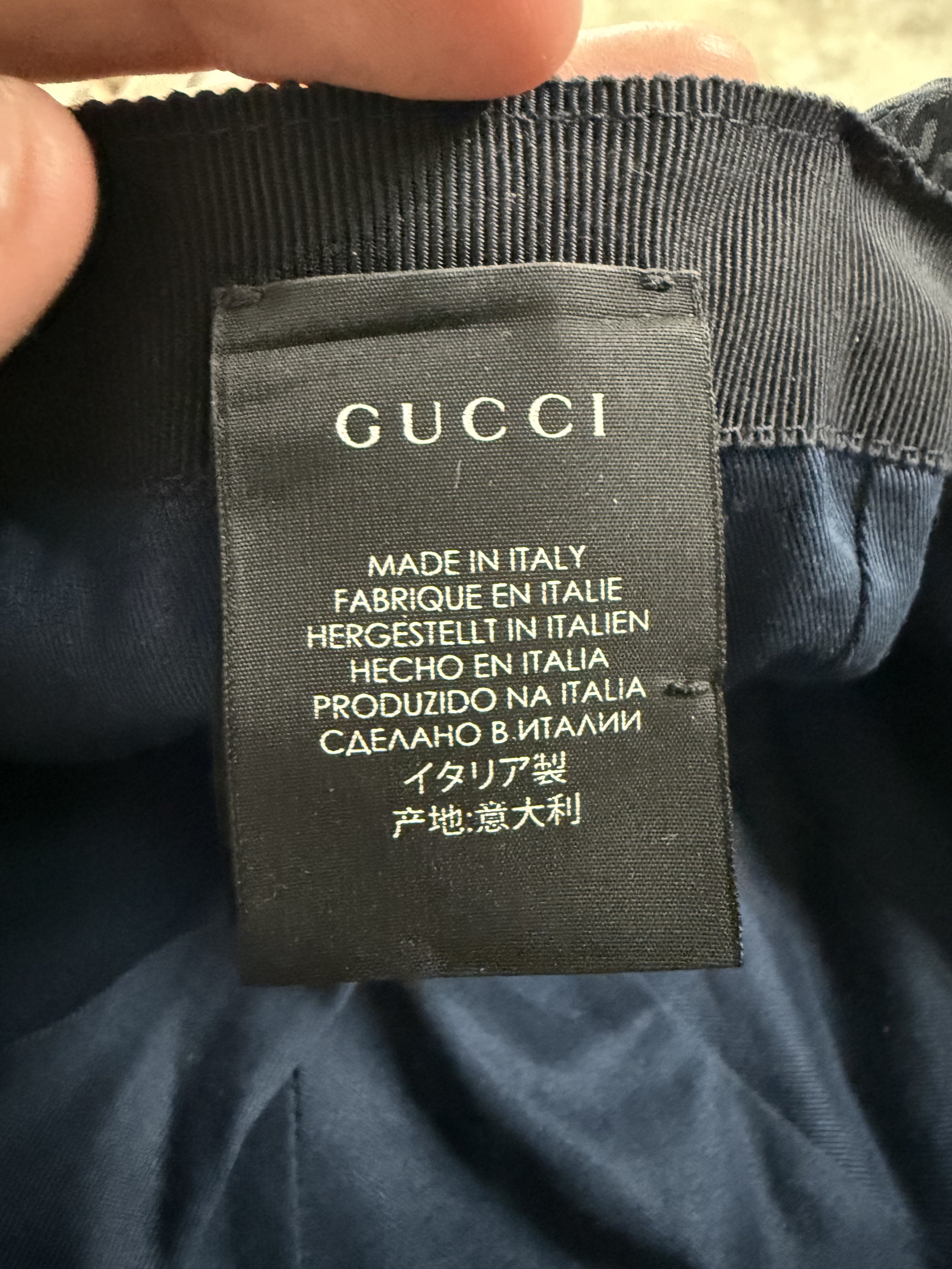 Gucci Cap Monogram Navy Nylon Used Large