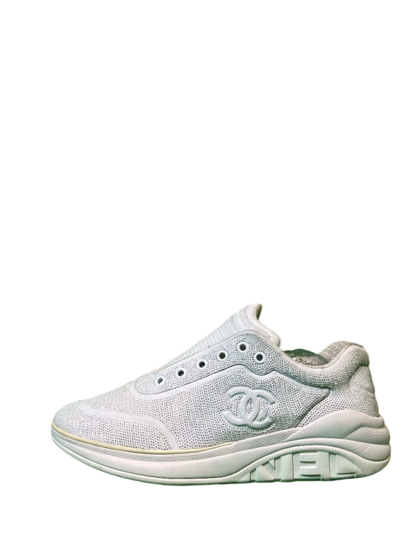 Chanel Glitter White Sneaker