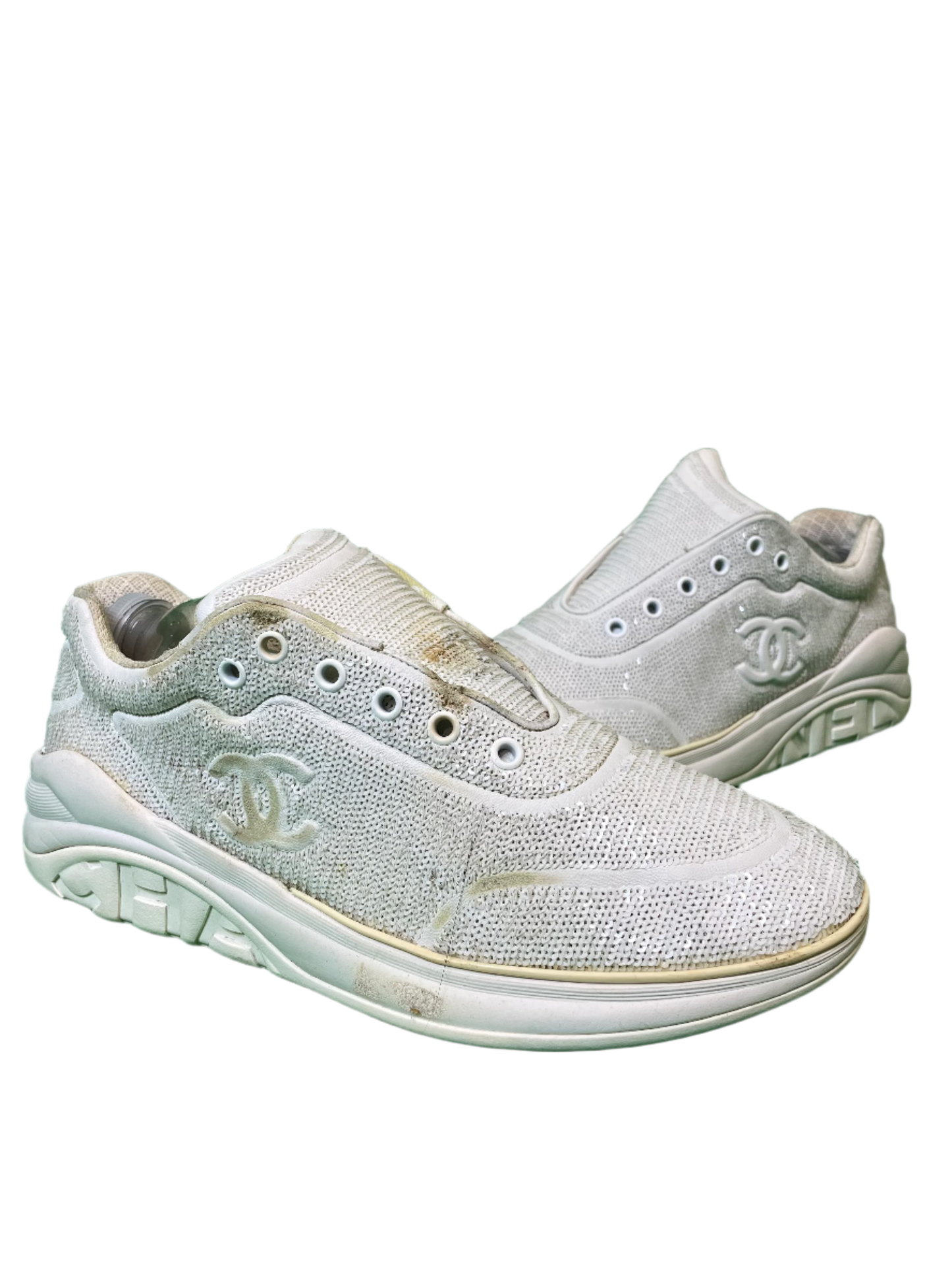 Chanel Glitter White Sneaker