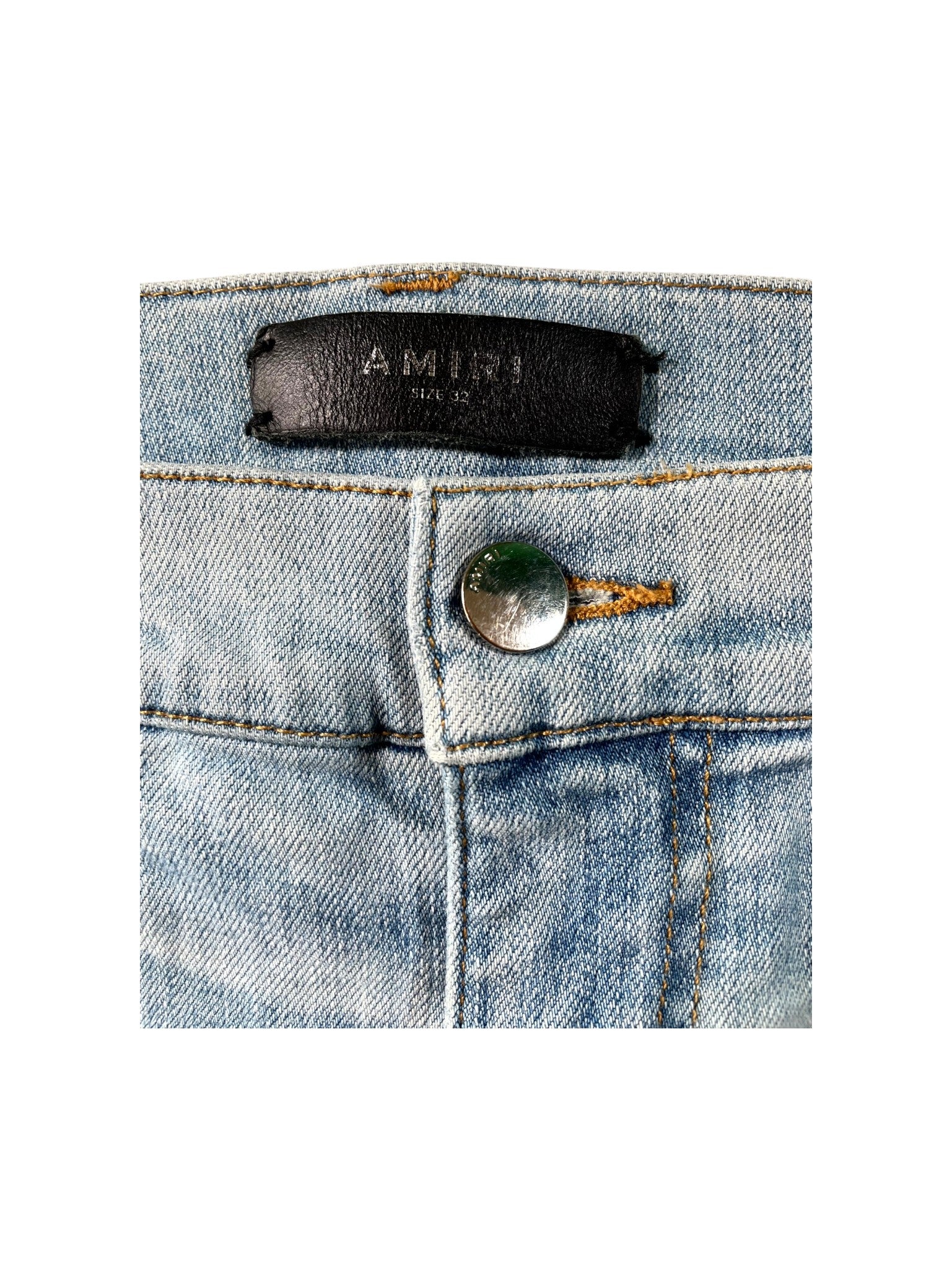 Amiri Paint Splatter (Zipper) Light Wash Jeans