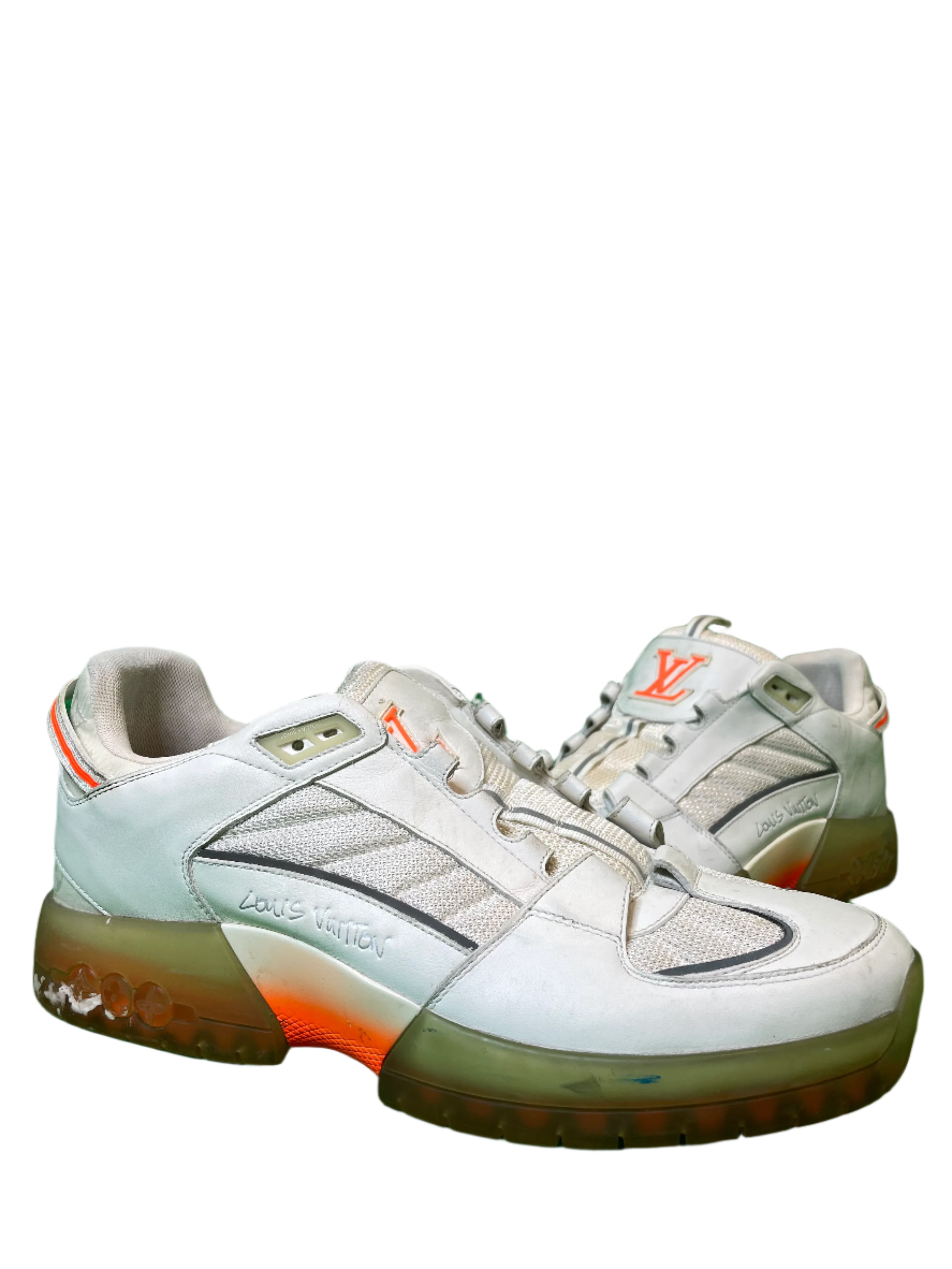 LV 'Monogram' White & Orange Sneaker