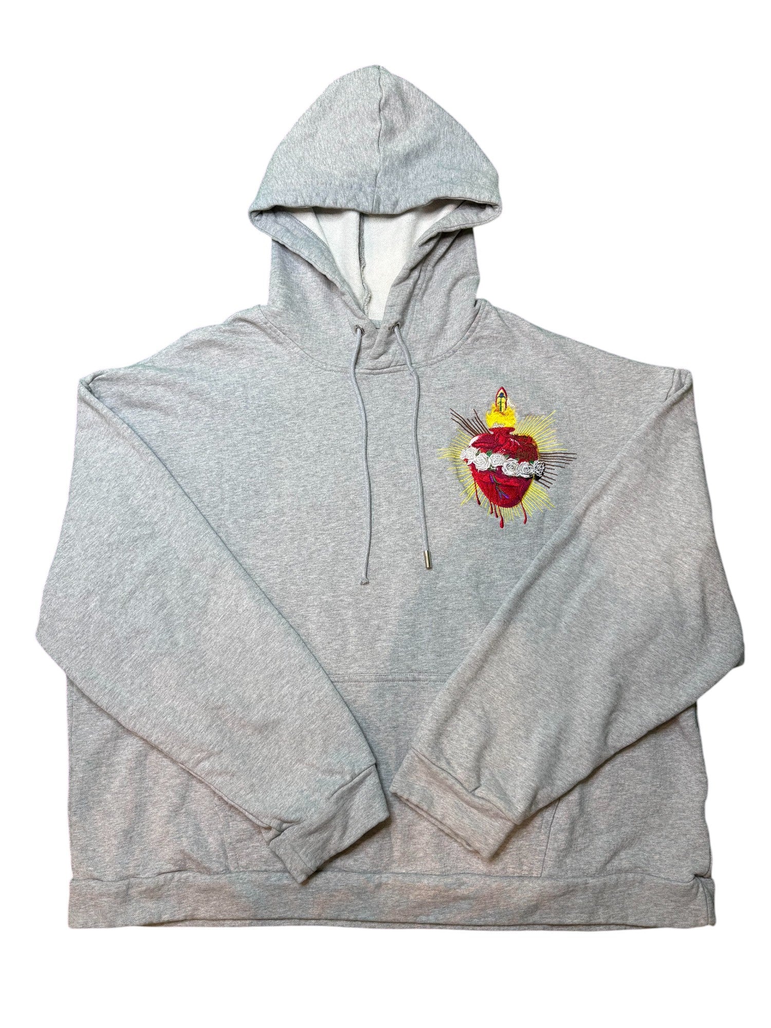 WDW Floral Heart Hoodie Grey