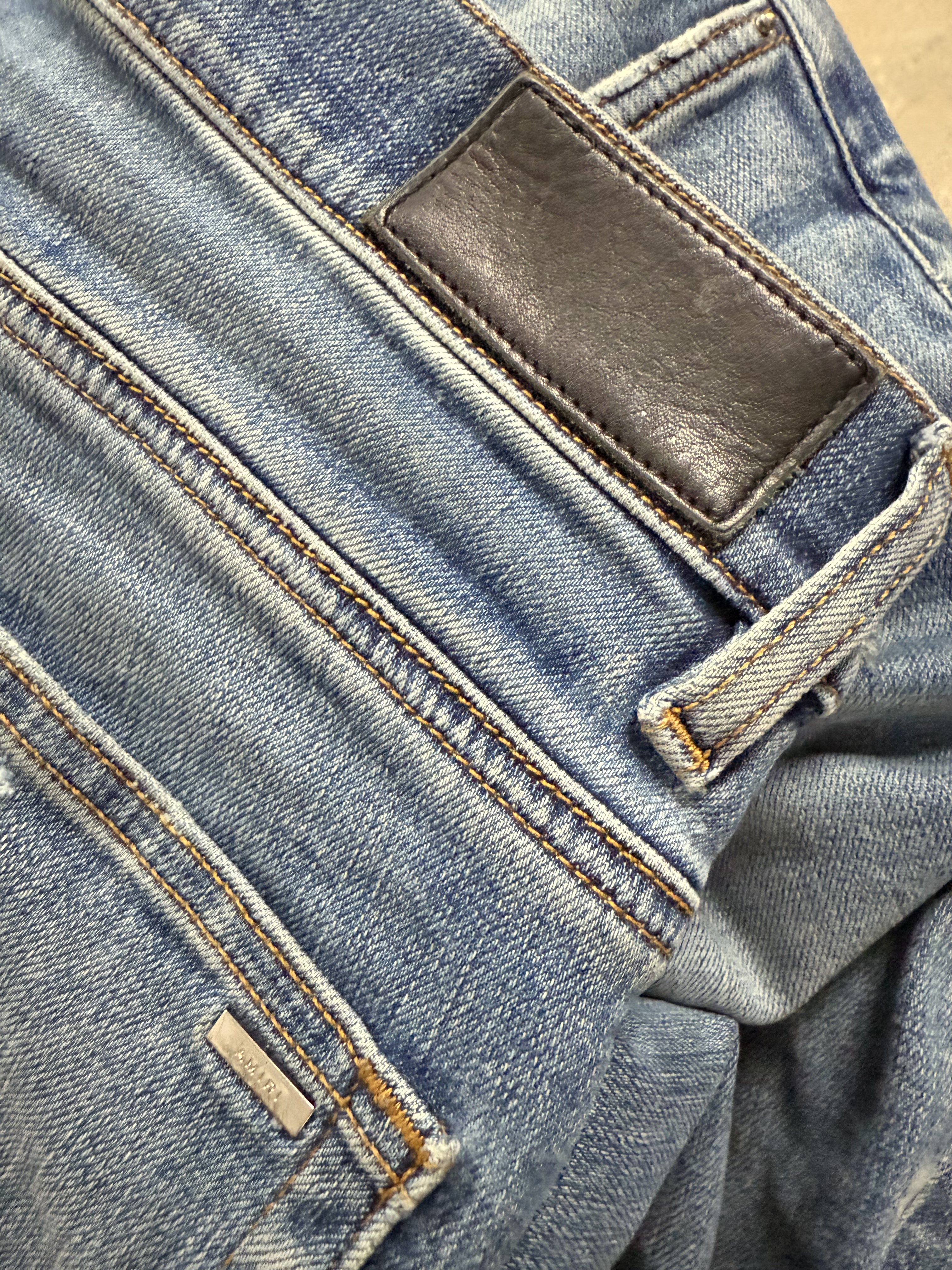 Amiri Plain Thrasher Light Wash Jeans