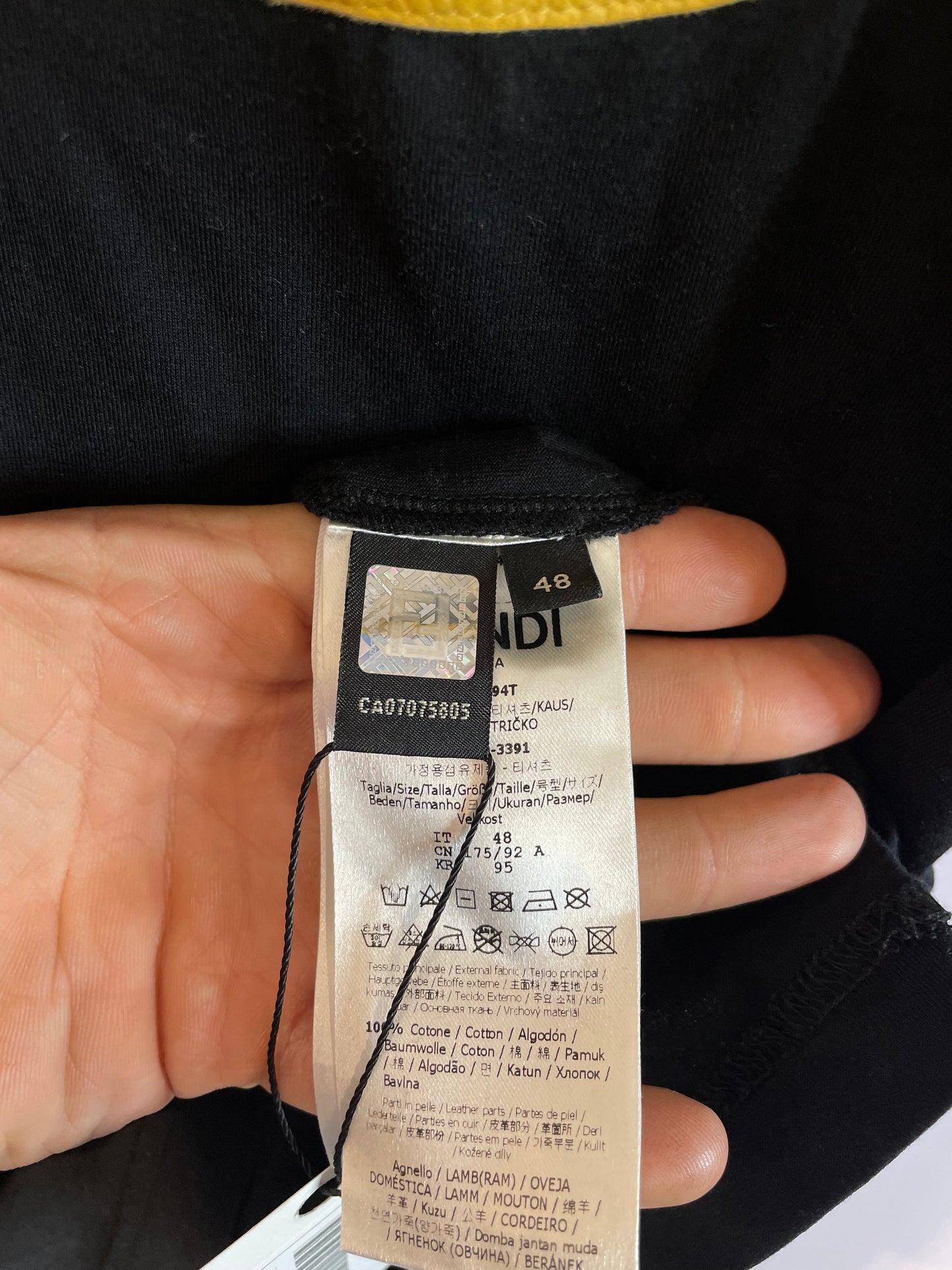 Fendi Monster Eyes Tee Black Yellow Used 48 (Small)