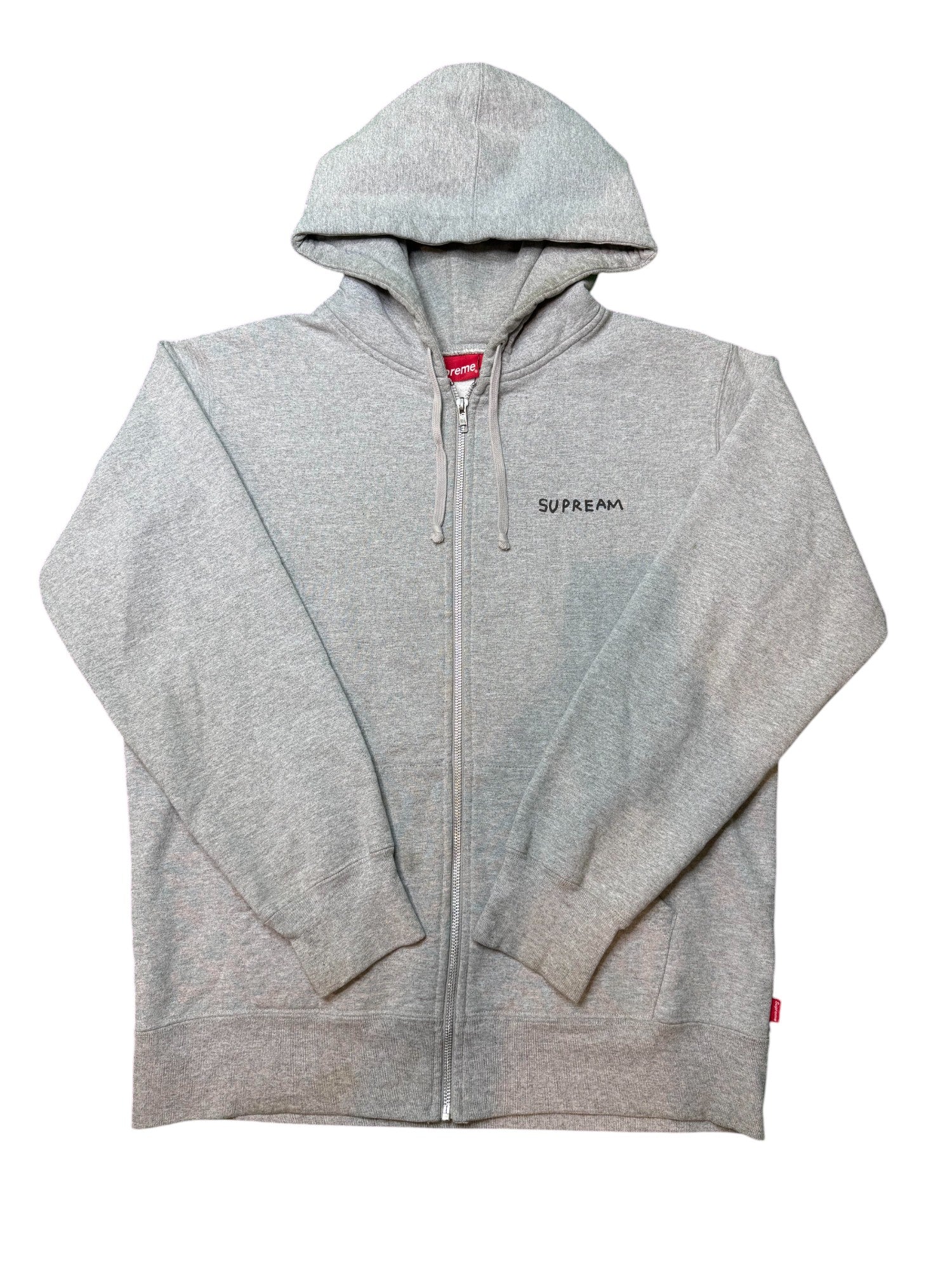 Supreme Grey Supream Zip Up Hoodie