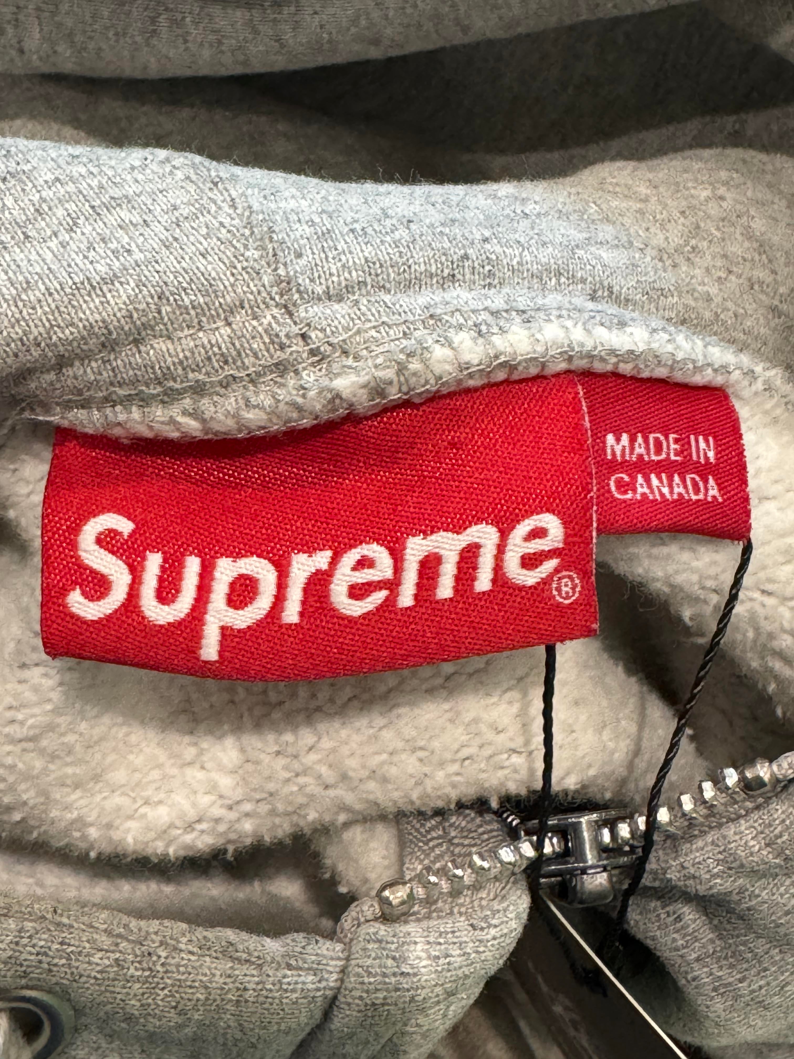 Supreme Grey Supream Zip Up Hoodie