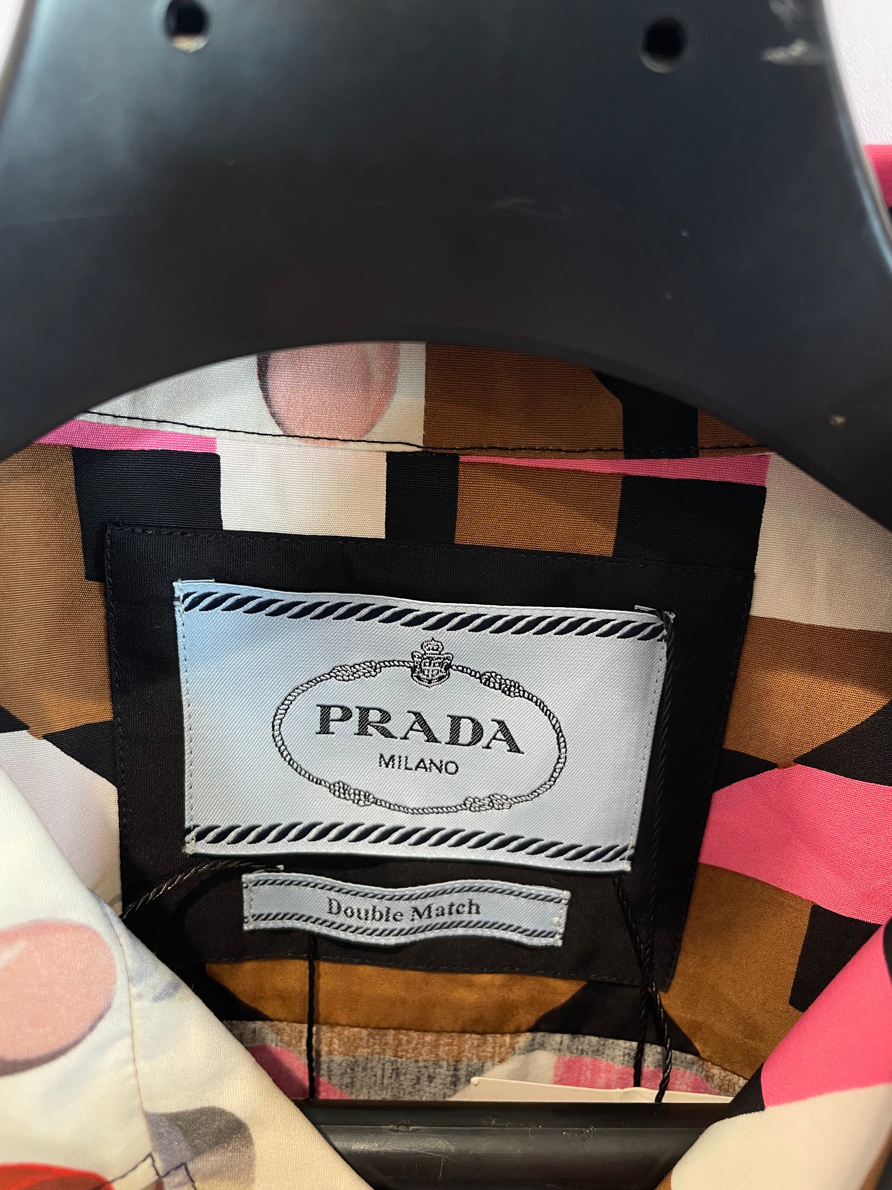 Prada Button Up Brown Pink New With Tags Medium