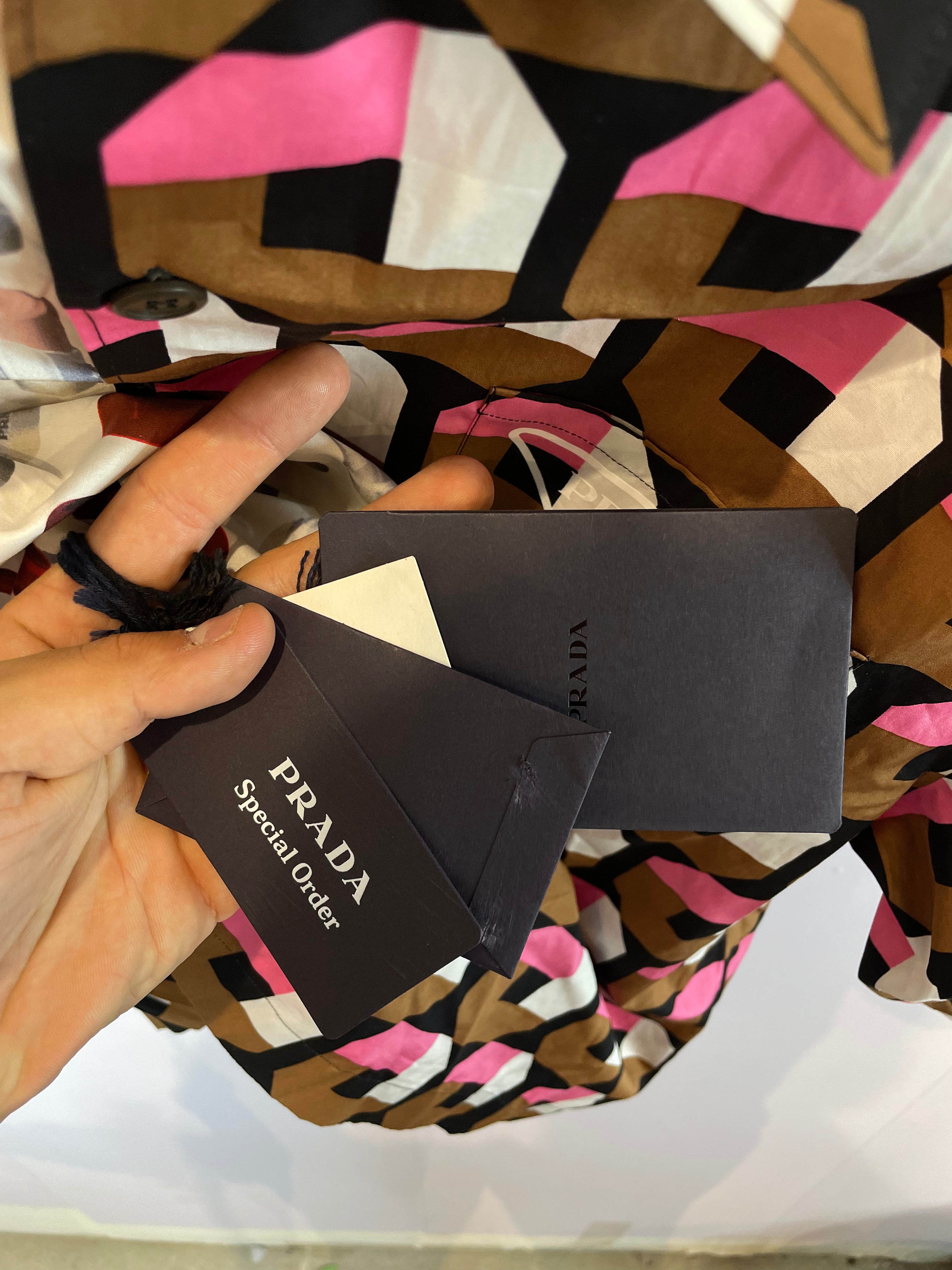 Prada Button Up Brown Pink New With Tags Medium