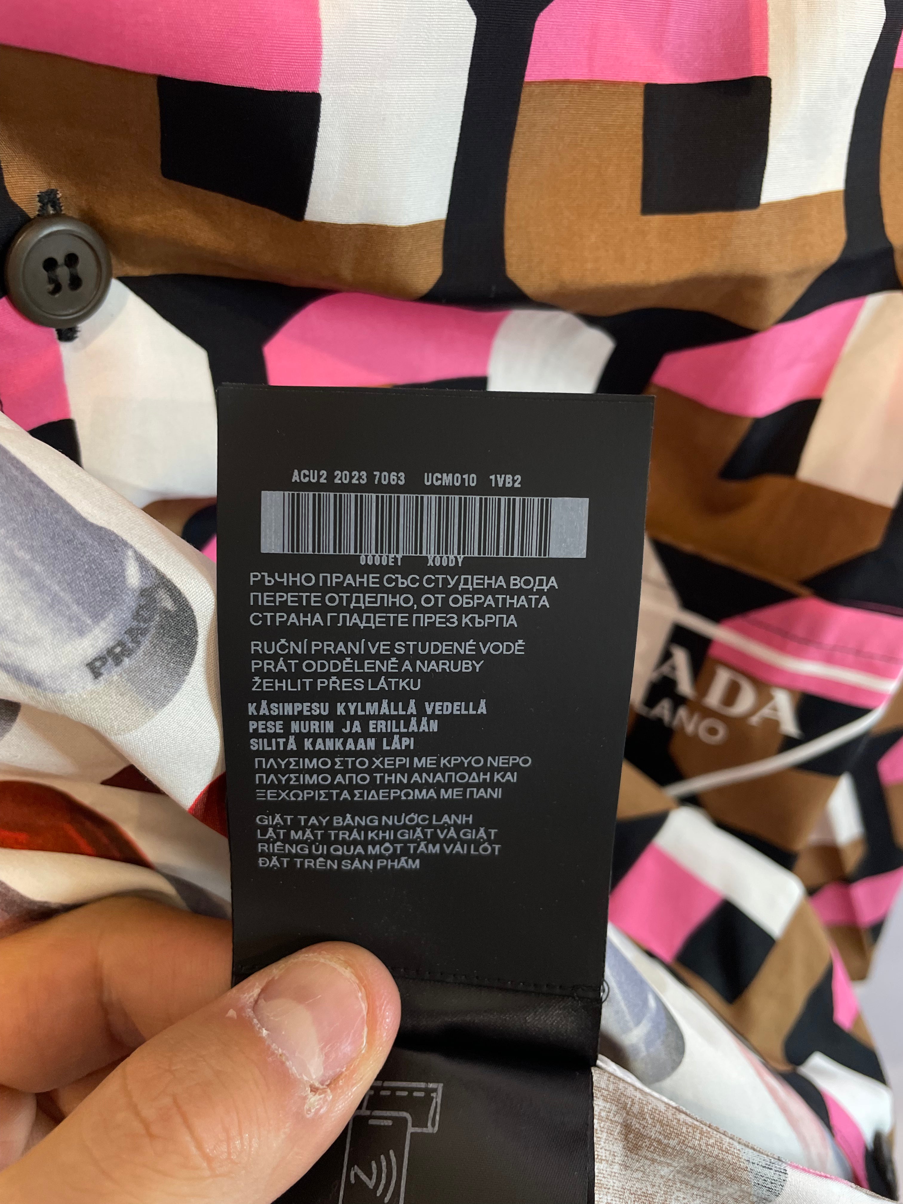 Prada Button Up Brown Pink New With Tags Medium