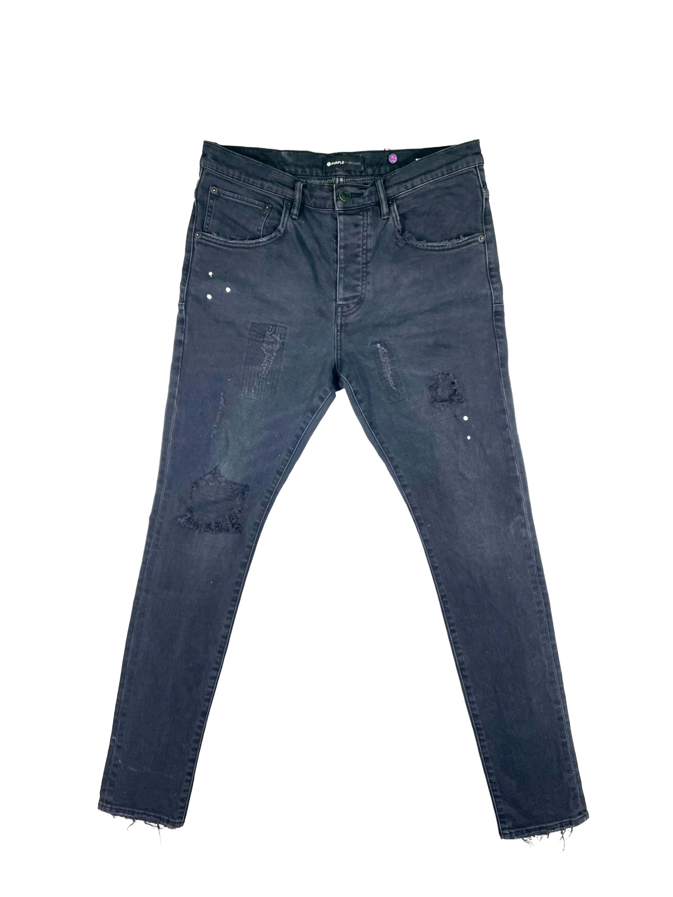 Purple Brand Paint Drip Black Jeans
