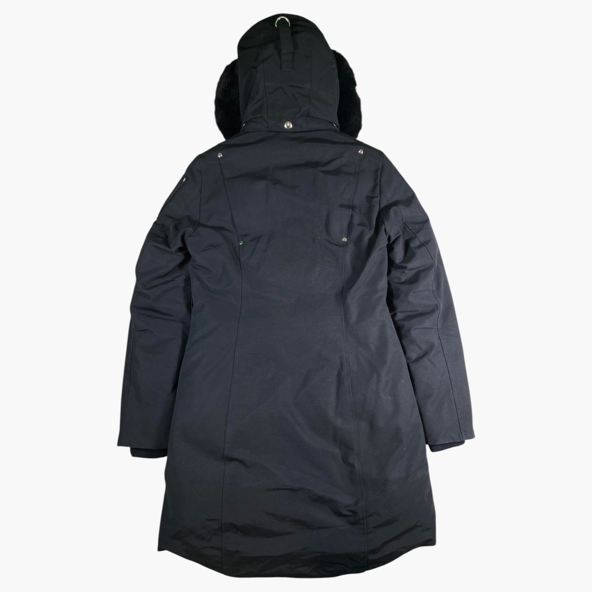 Moose Knuckles Parka (With Pom Pom) Black & Black Fur Puffer Jacket