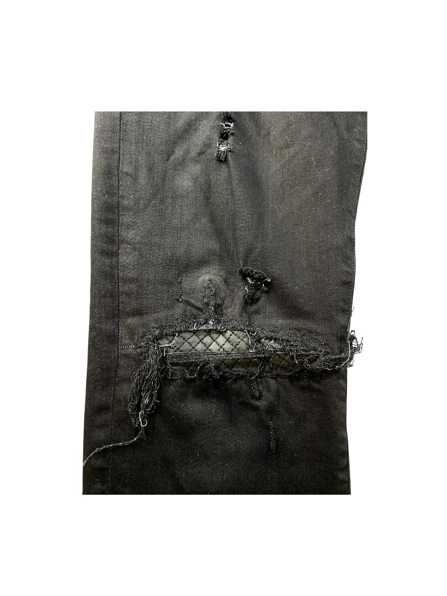 Amiri Leather Quilted Patch Black Jeans