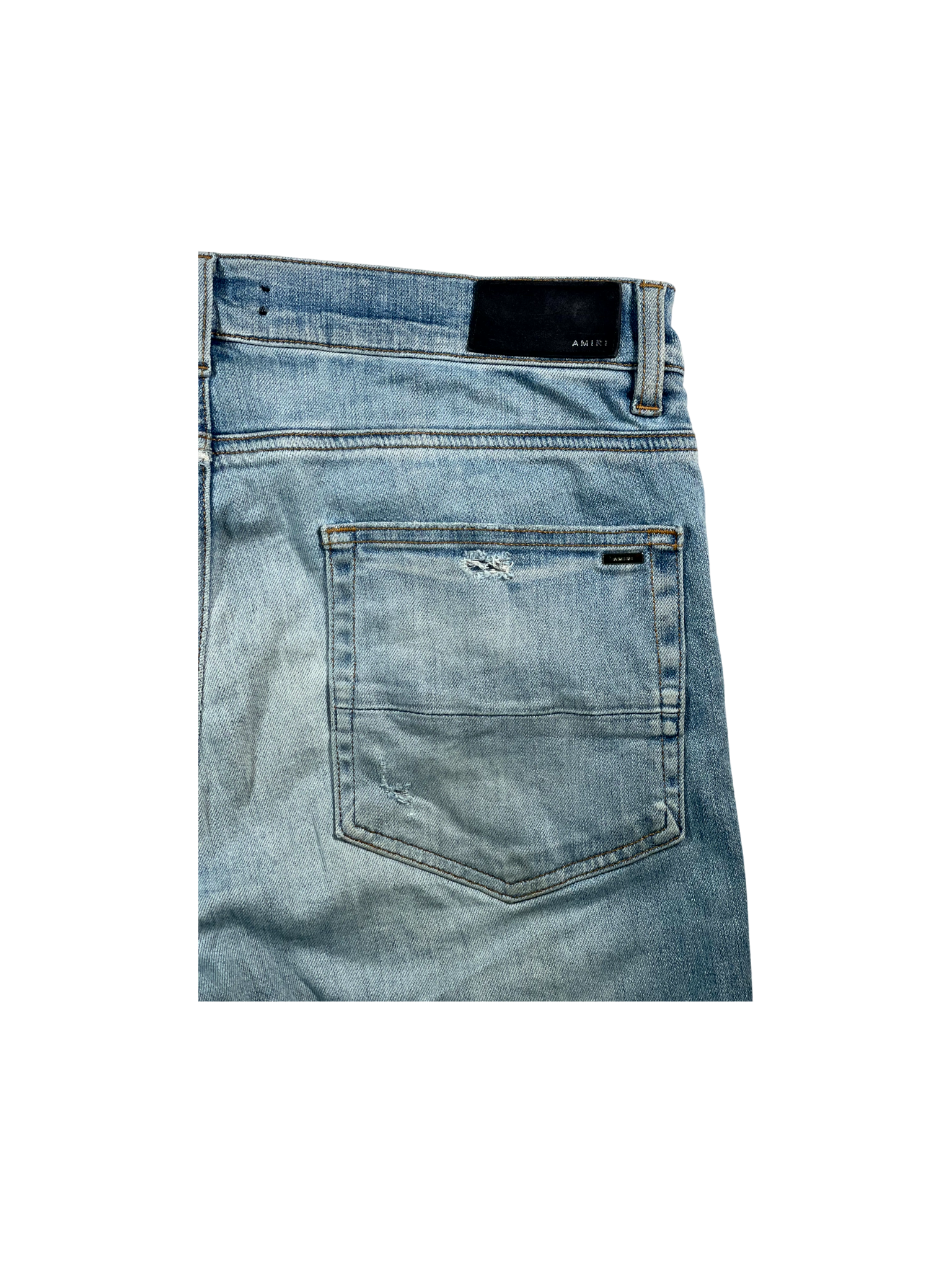 Amiri Plaid Patch MX1 Light Wash, Navy & Red Jeans