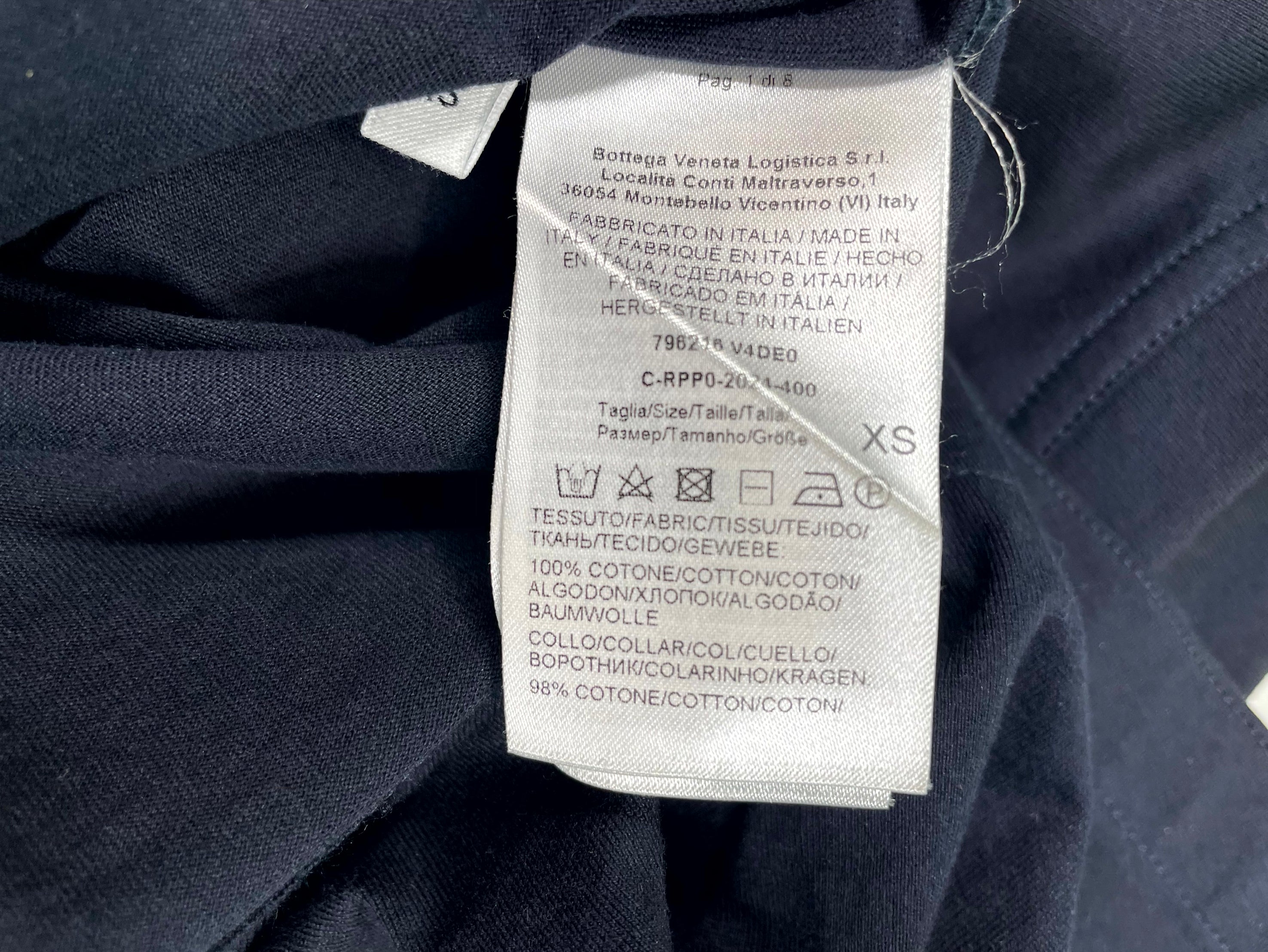 Bottega Veneta Mini Logo Navy Tee