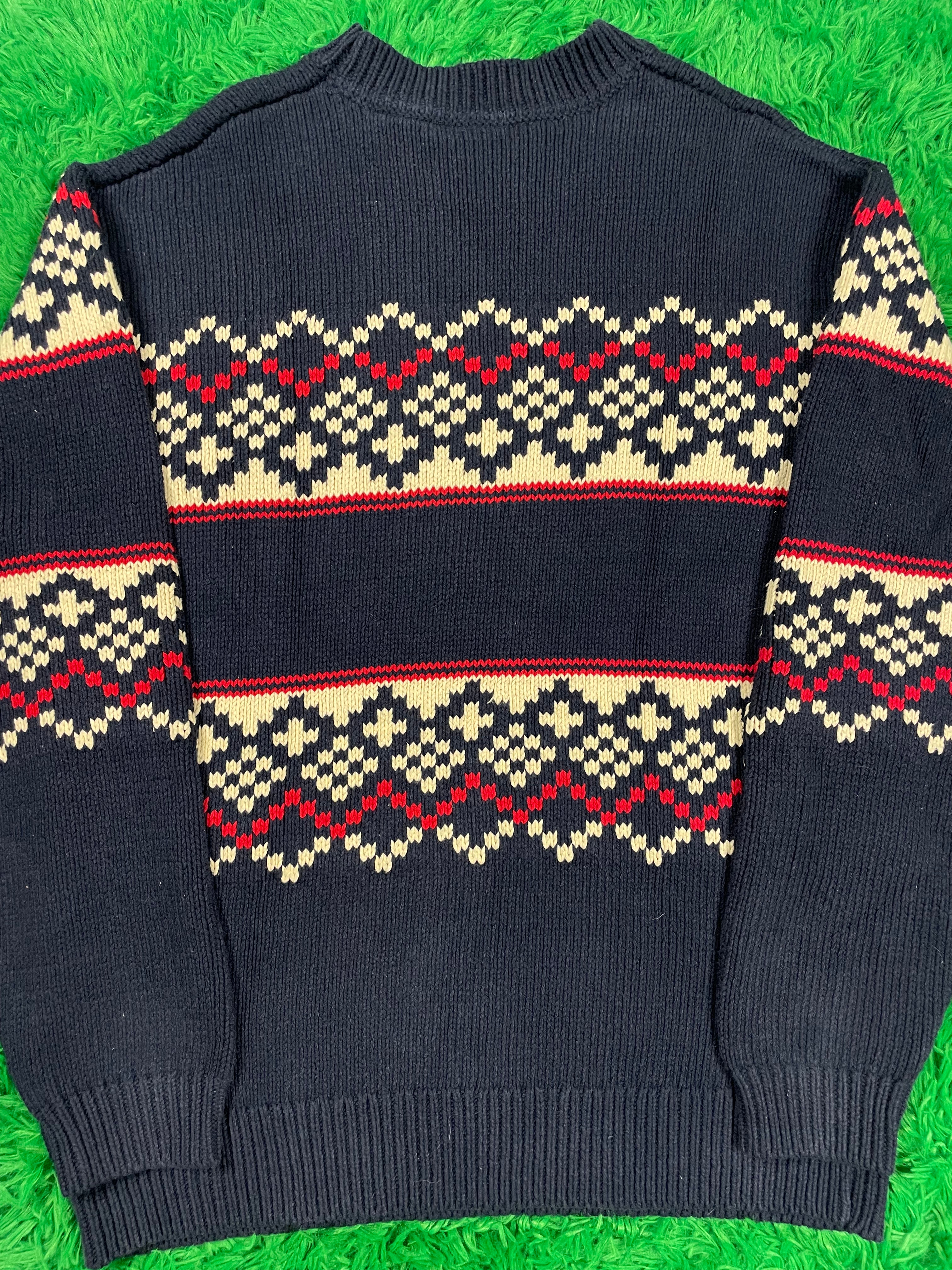 Kithmas Center Logo Knit Sweater Navy Medium New