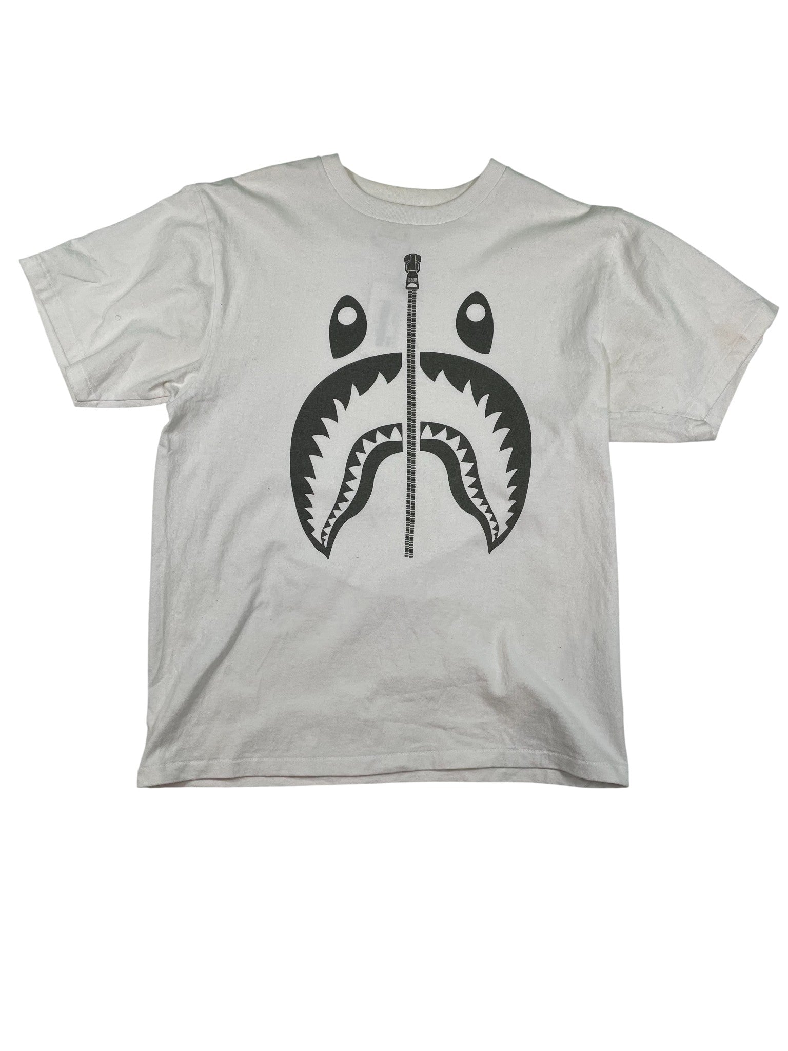 BAPE 'Shark Zip ' White Tee