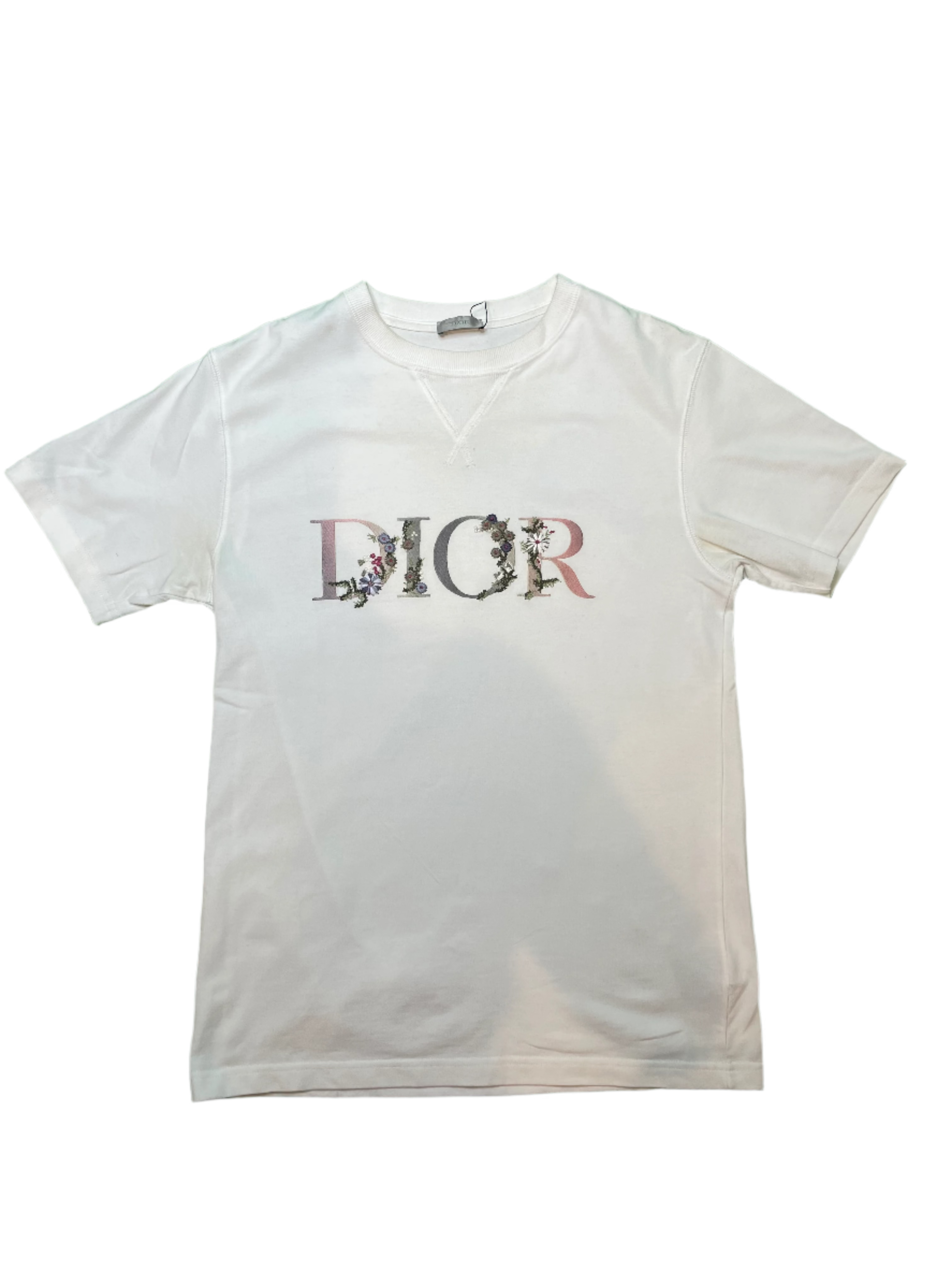 Dior Floral Chest Logo White Tee