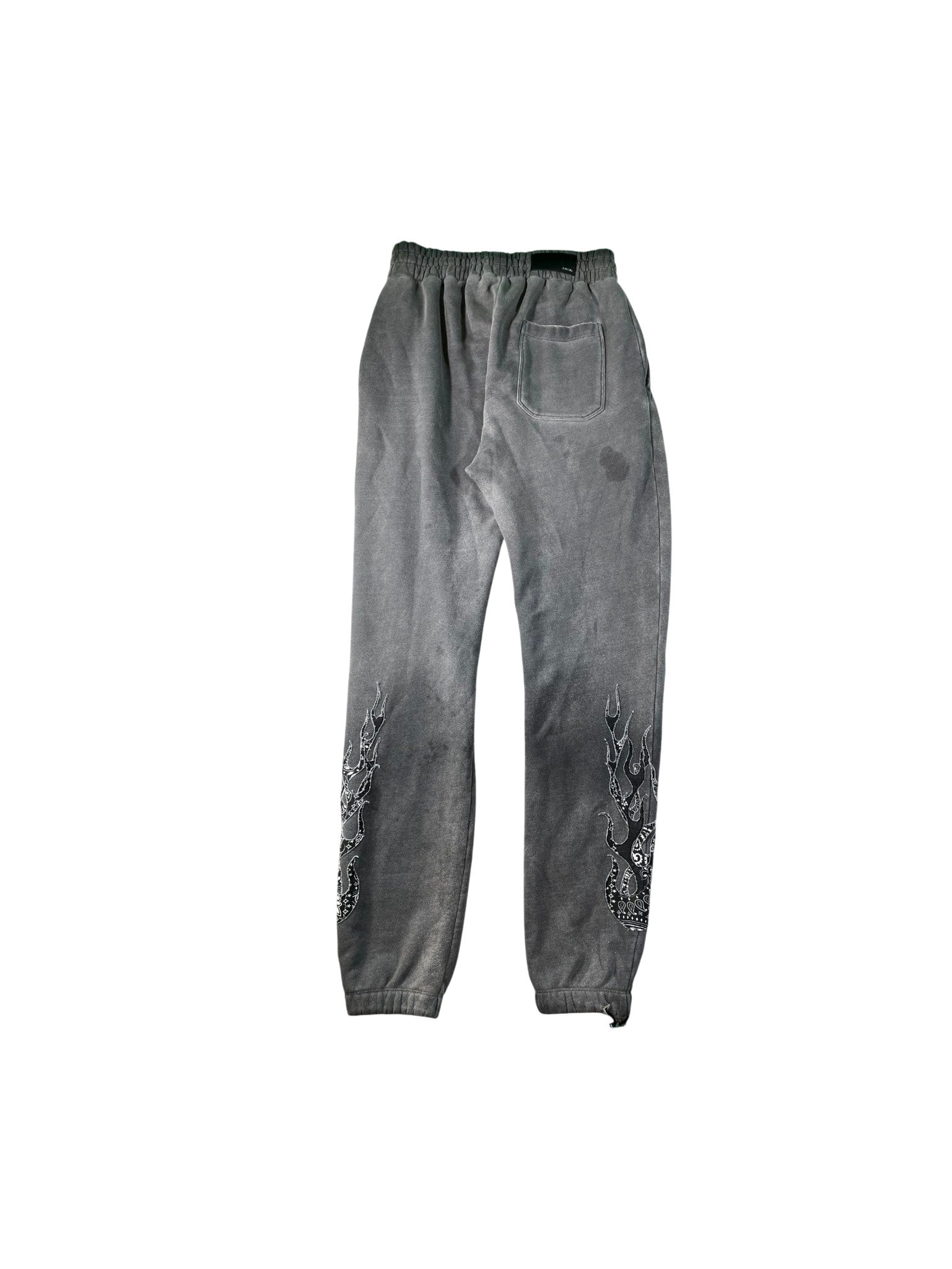 Amiri "TGCW Flames" Grey & Black Sweats