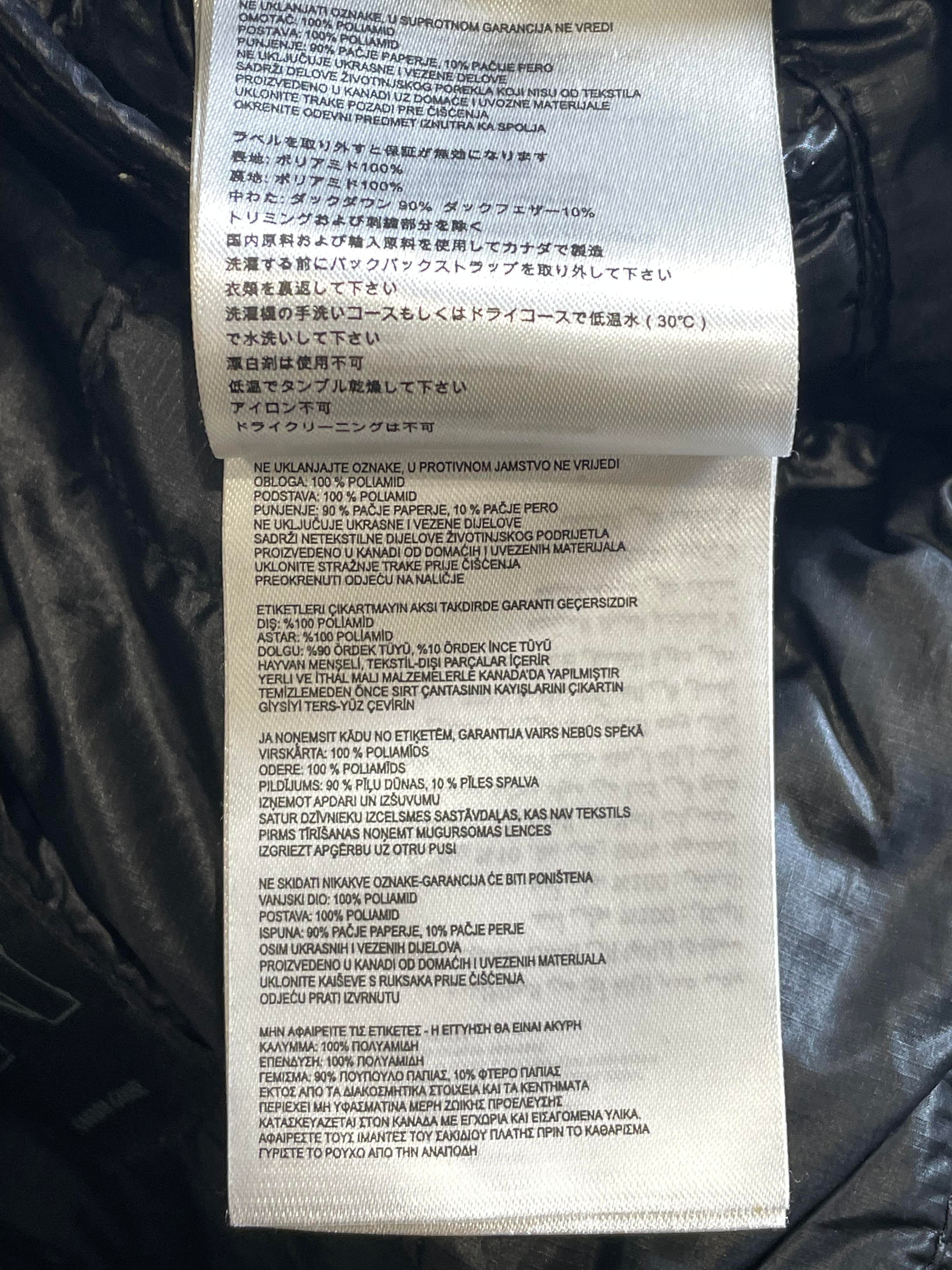 Canada Goose Mono Thin Black Puffer Jacket