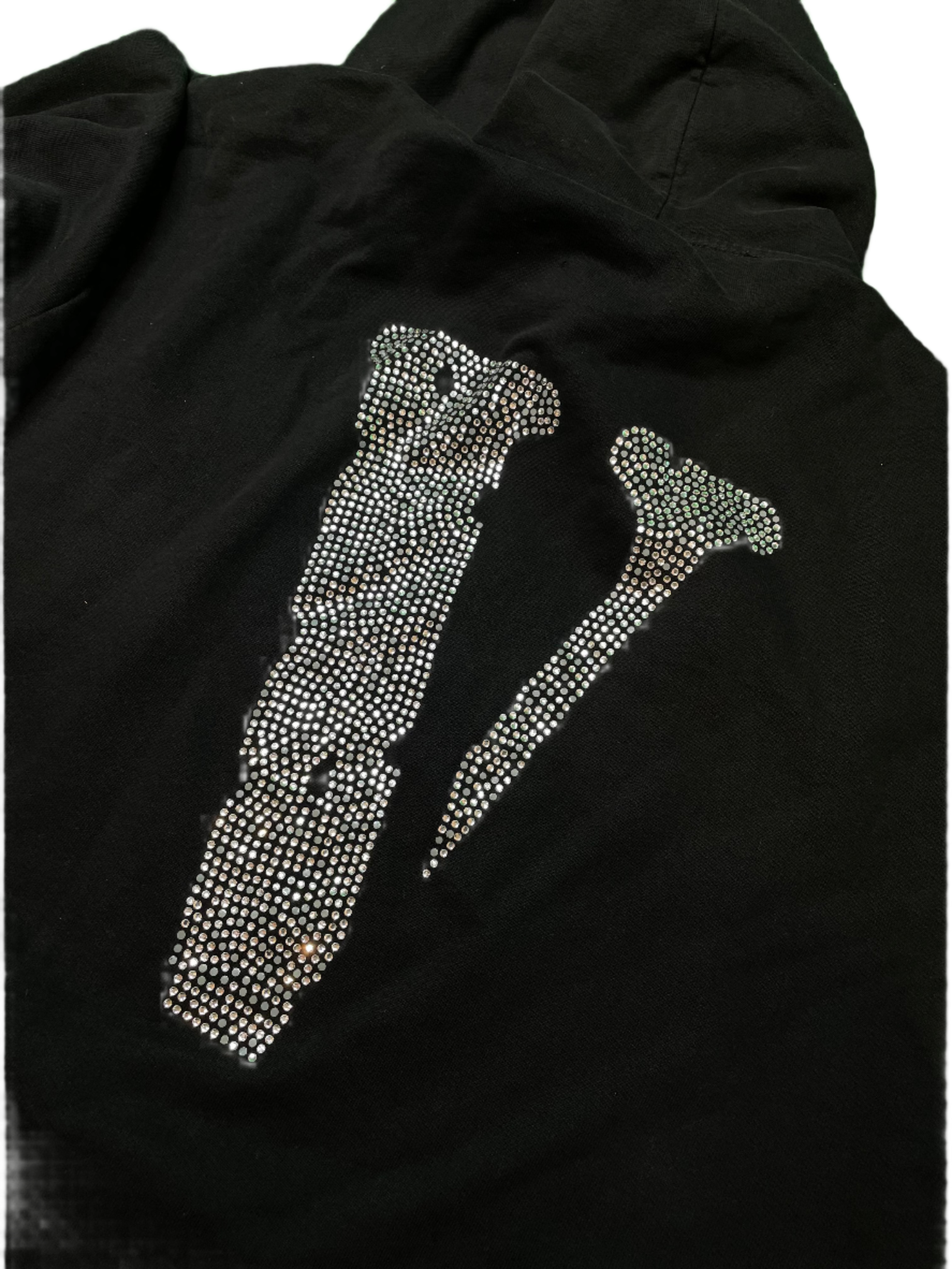 Vlone Rhinestone Logo Black Hoodie