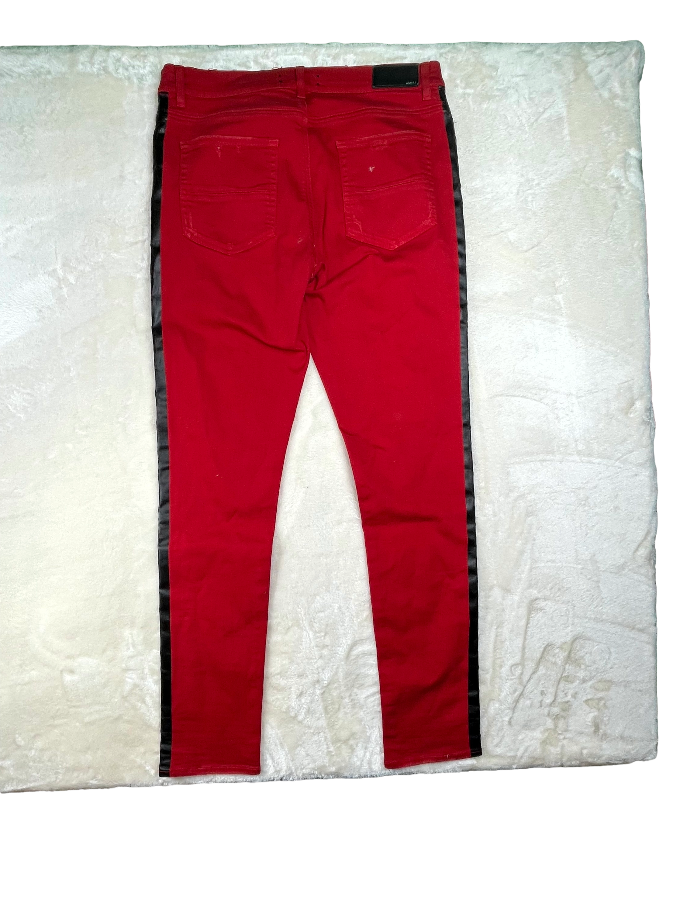 Amiri Stripe Red & Black Jeans