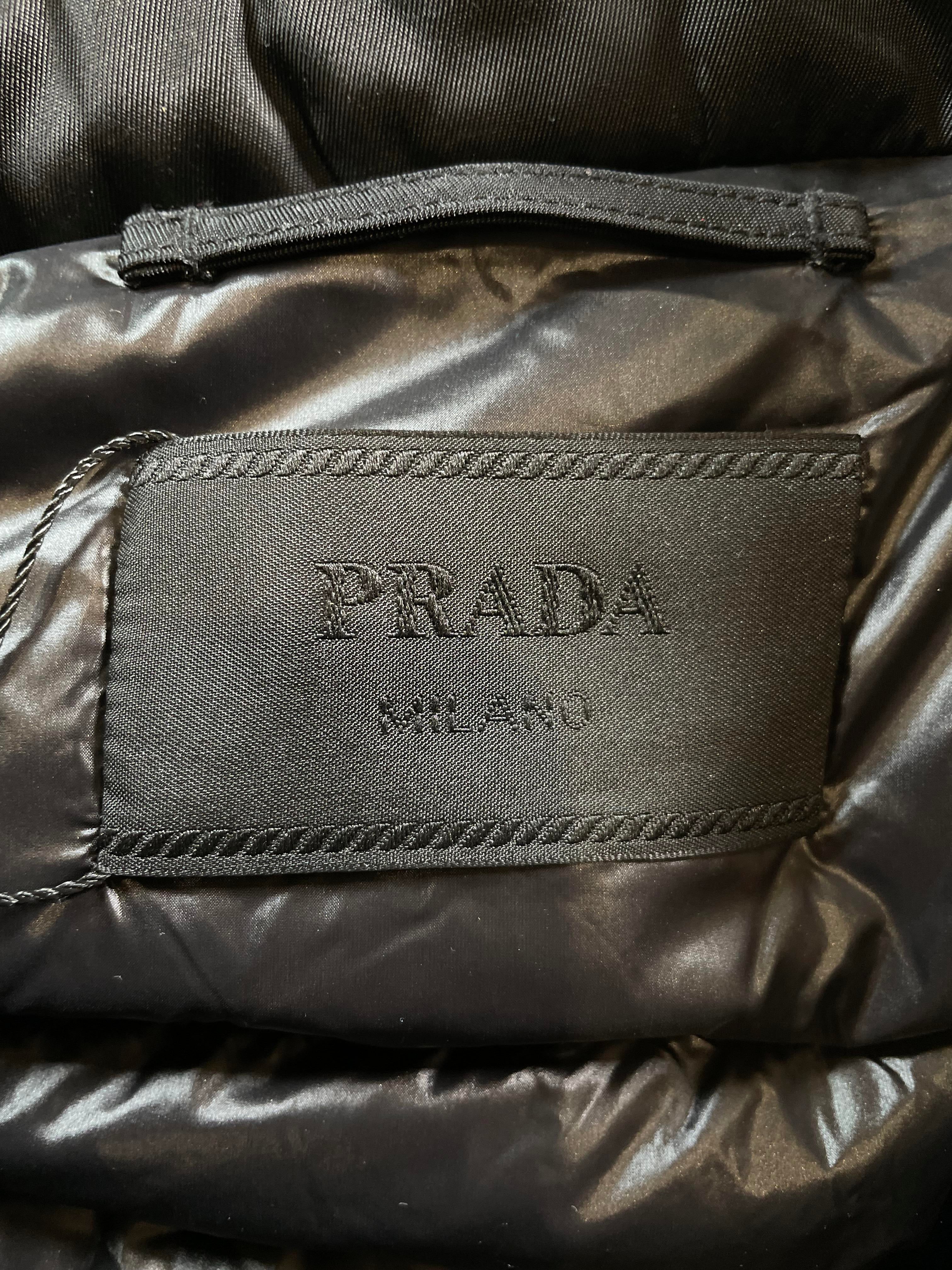 Prada Nylon Puffer Logo Jacket