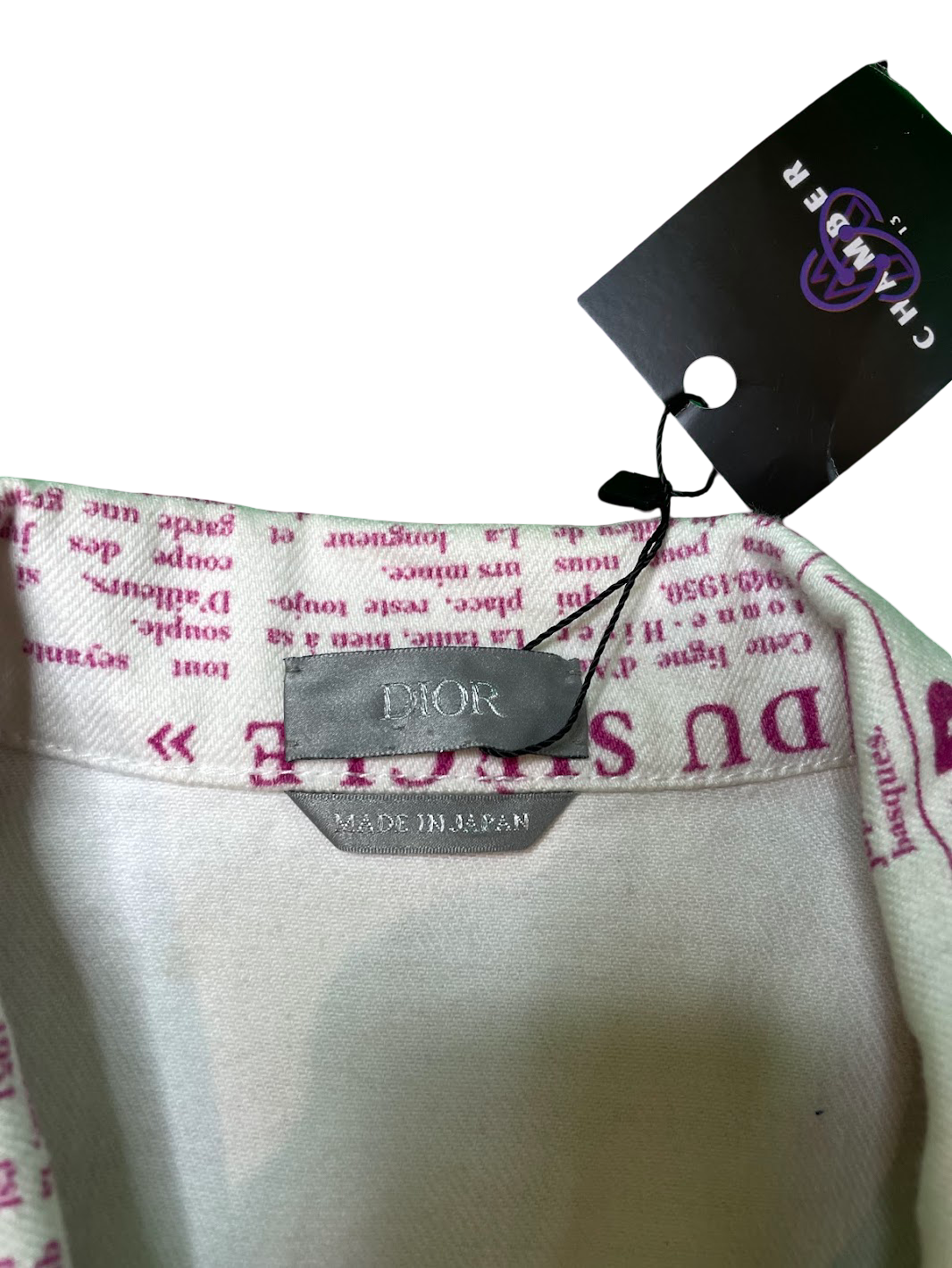 Dior Newspaper White Pink Purple Blue Work Jacket